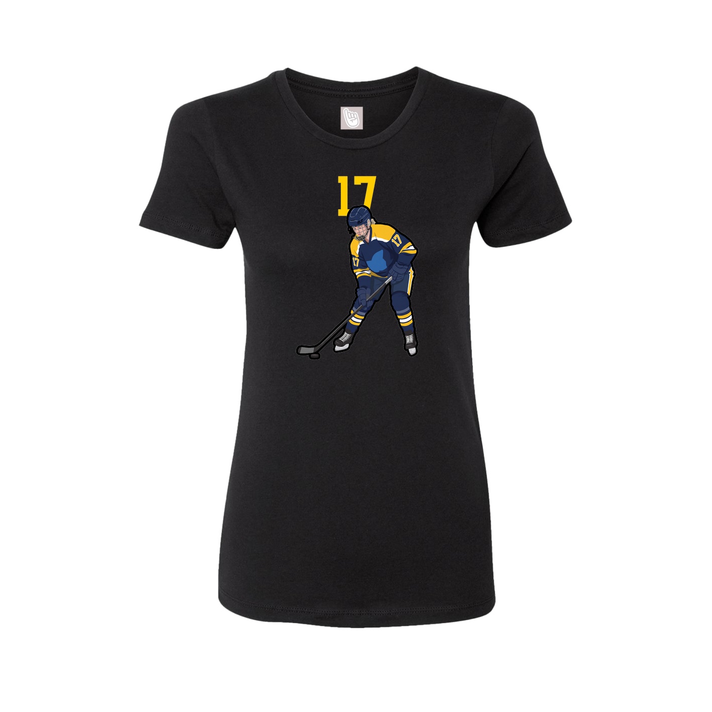 Fitted Women's Tee — Number Top in Black