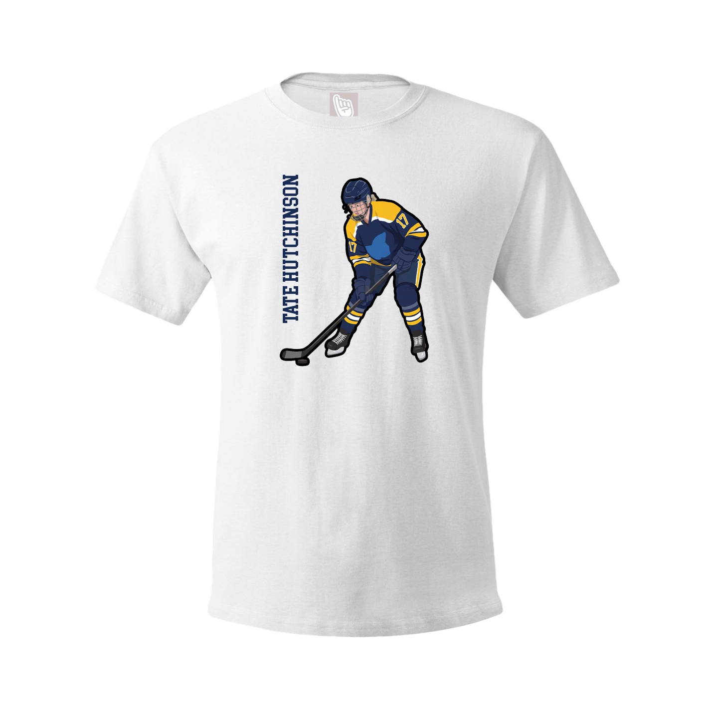 Tee — Name Vertical in White