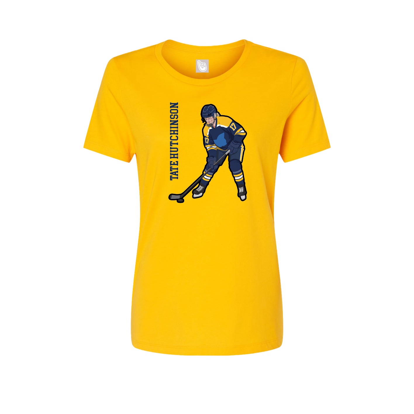 Fitted Women's Tee — Name Vertical in Gold