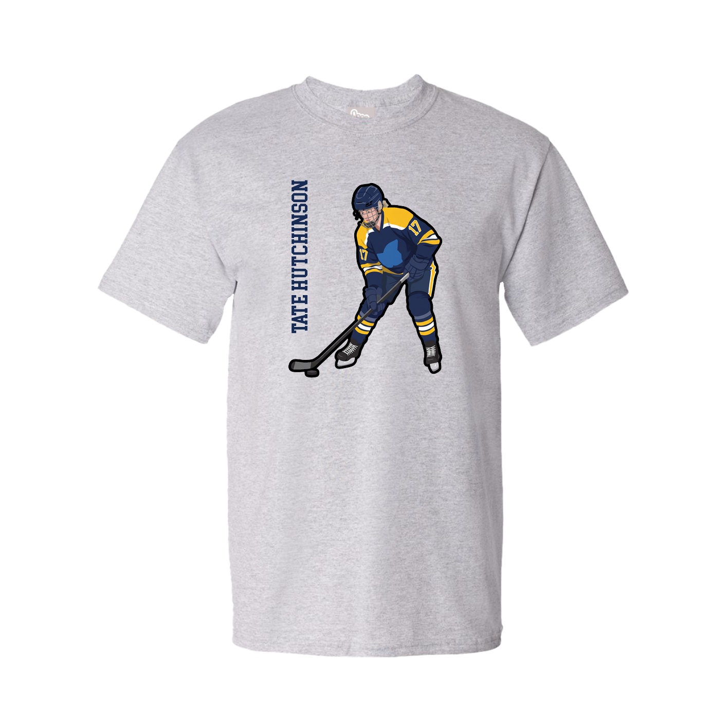 Youth Tee — Name Vertical in Grey
