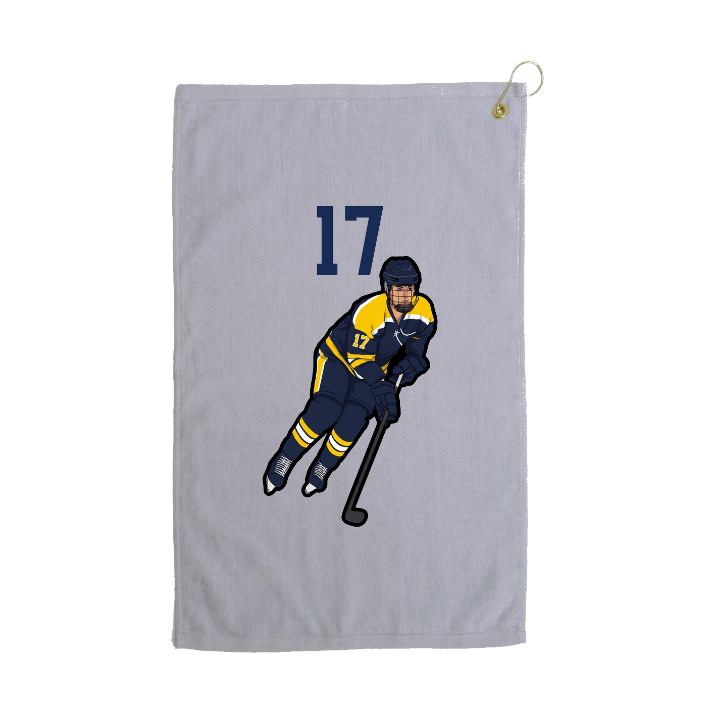 Golf Towel — Number Top in Grey