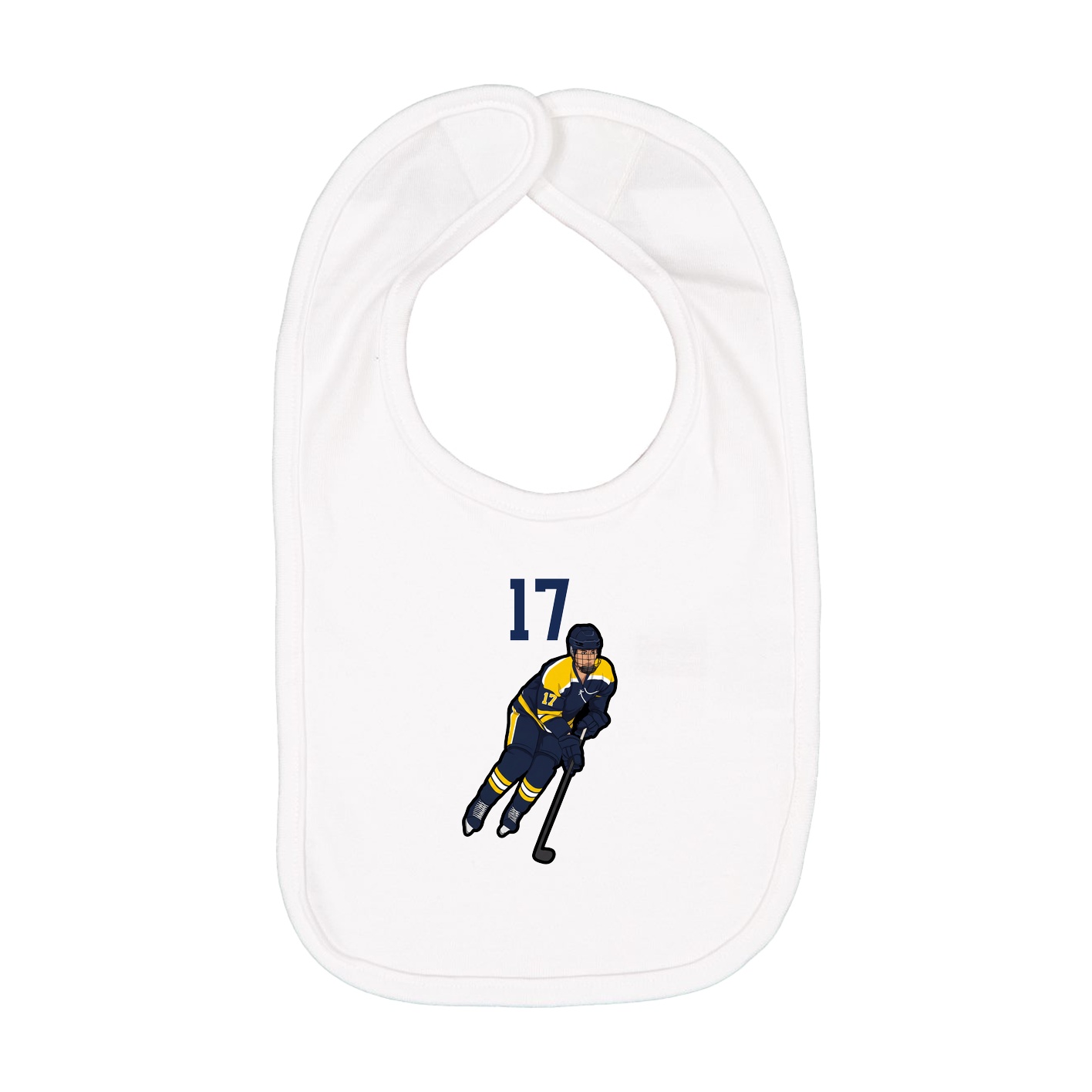Infant Bib — Number Top in White