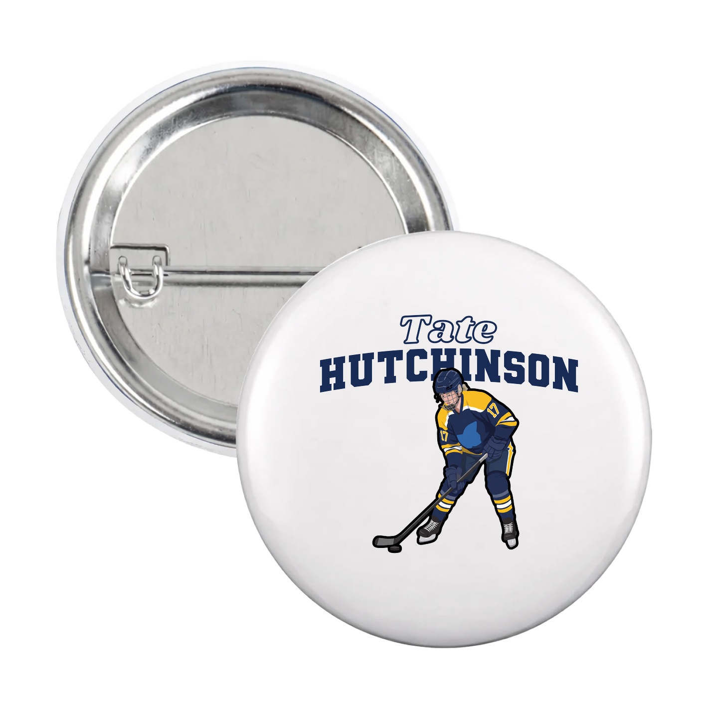 Game Day Button — Name Arch in White