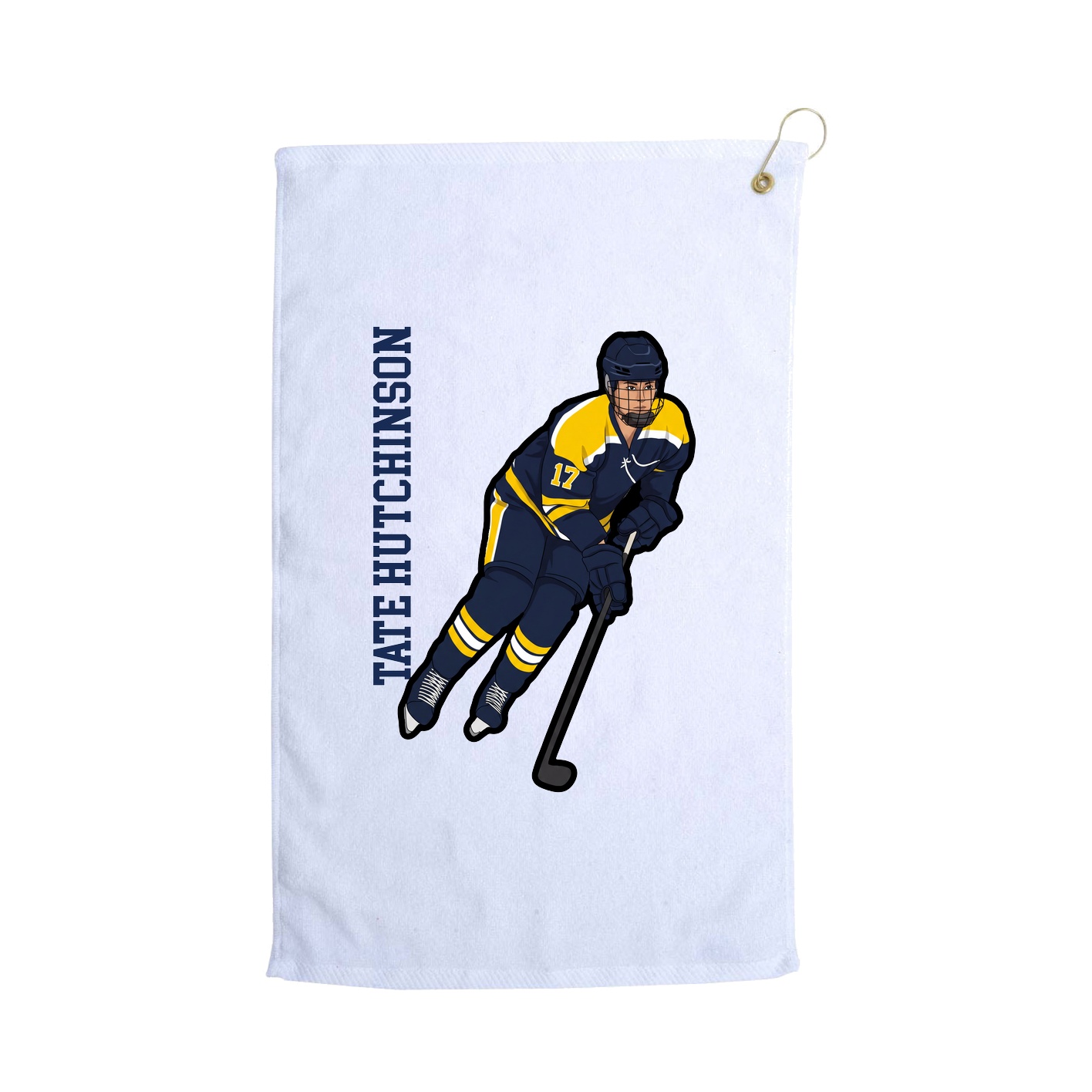 Golf Towel — Name Vertical in White