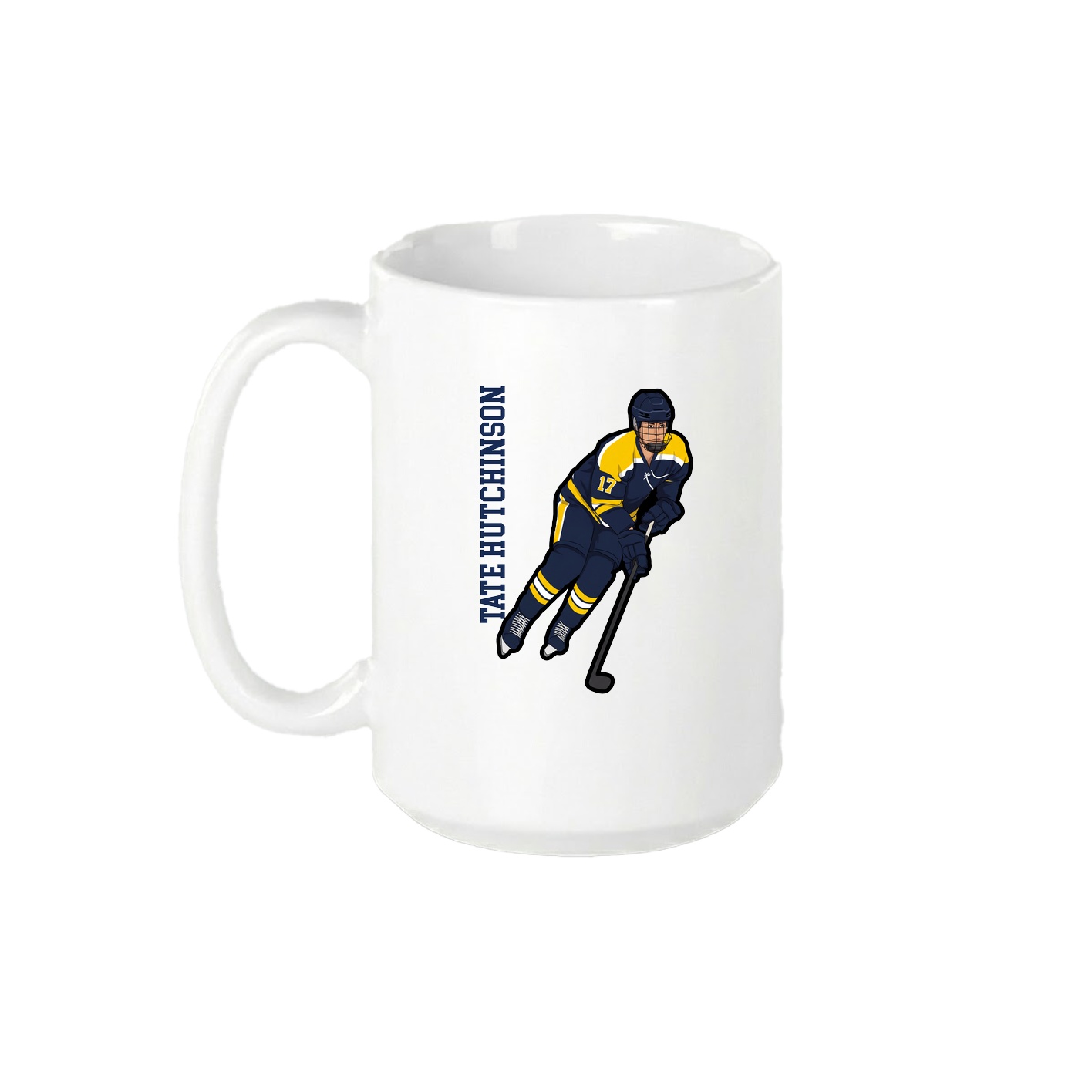 15oz Coffee Mug — Name Vertical in White