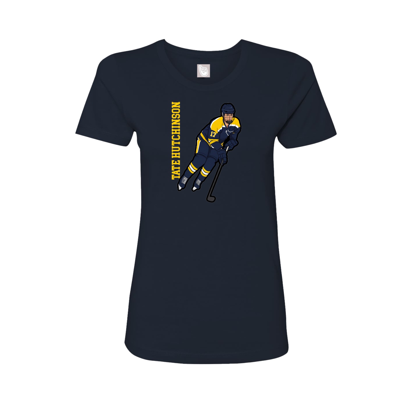Fitted Women's Tee — Name Vertical in Navy
