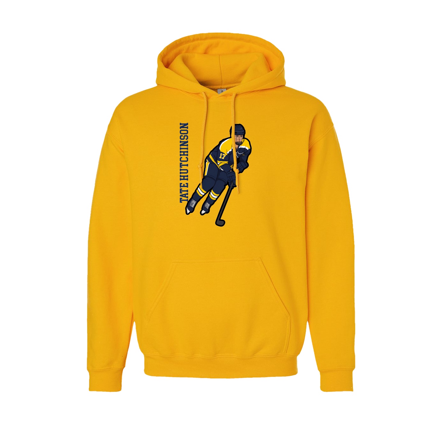 Youth Hoodie — Name Vertical in Gold
