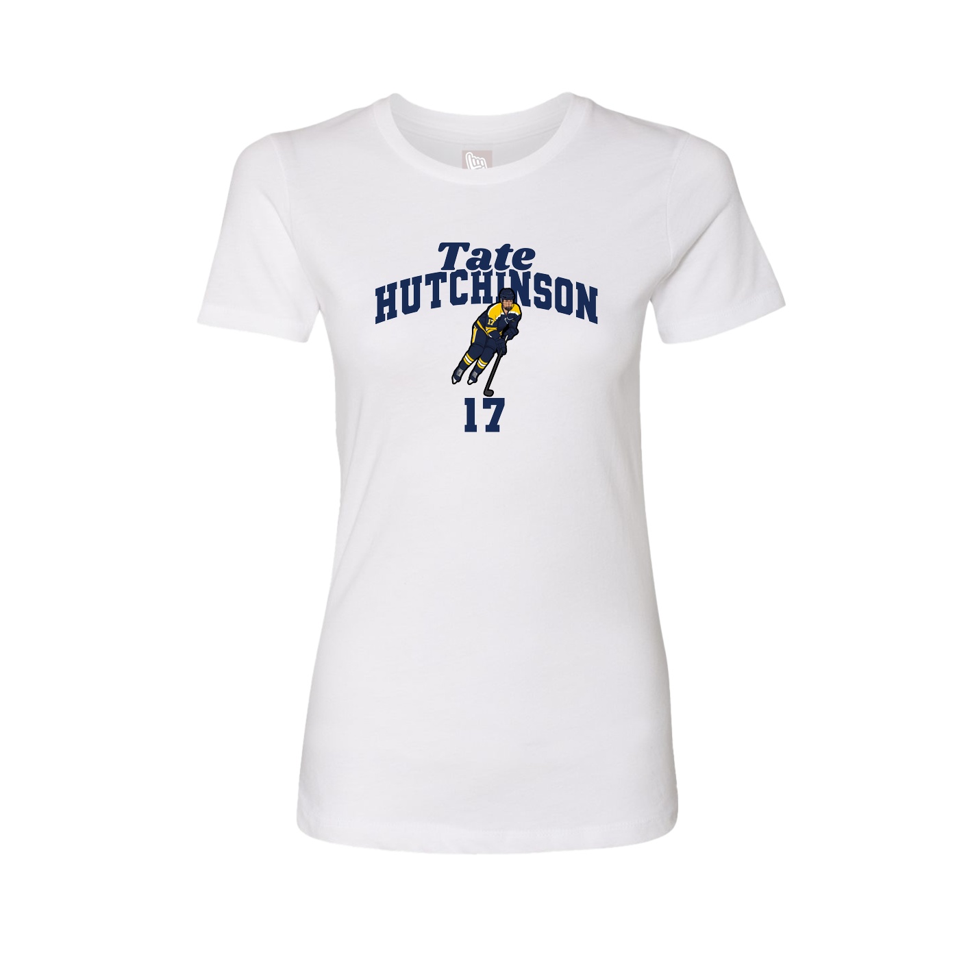 Fitted Women's Tee — Signature Arch in White