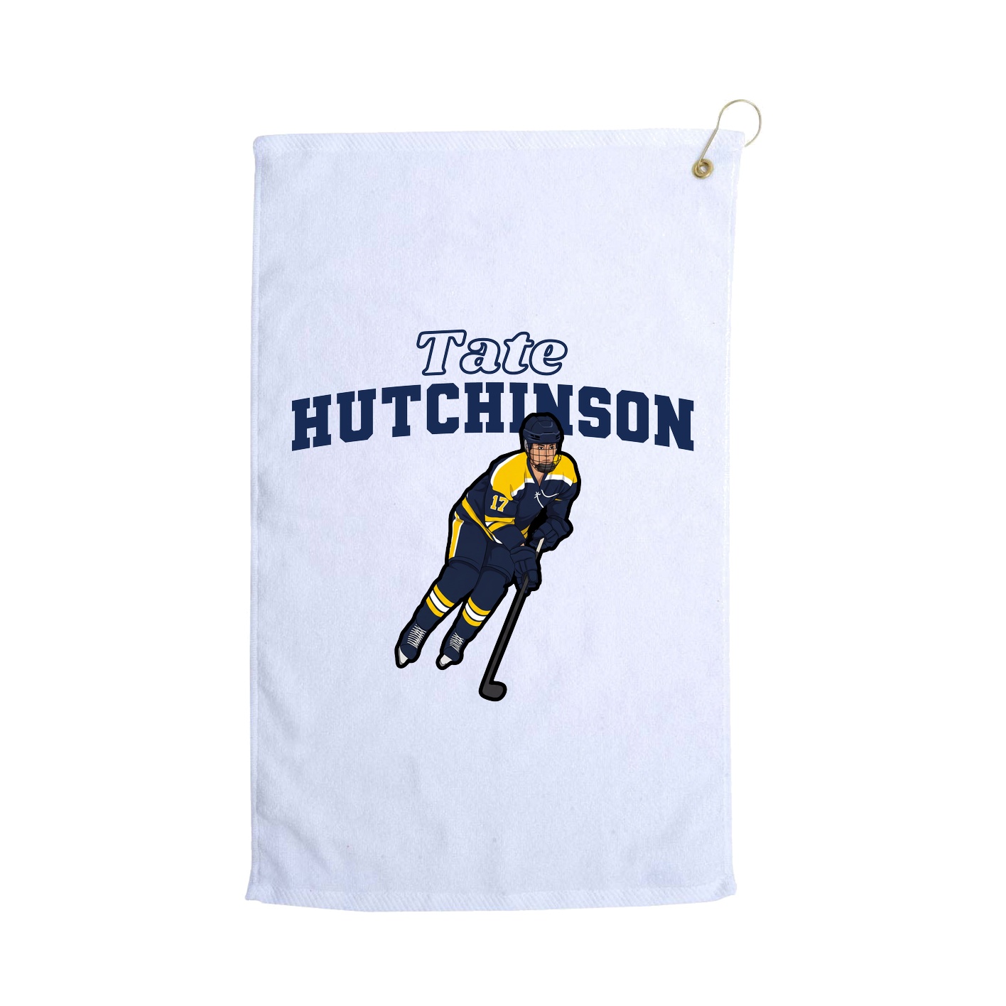 Golf Towel — Name Arch in White