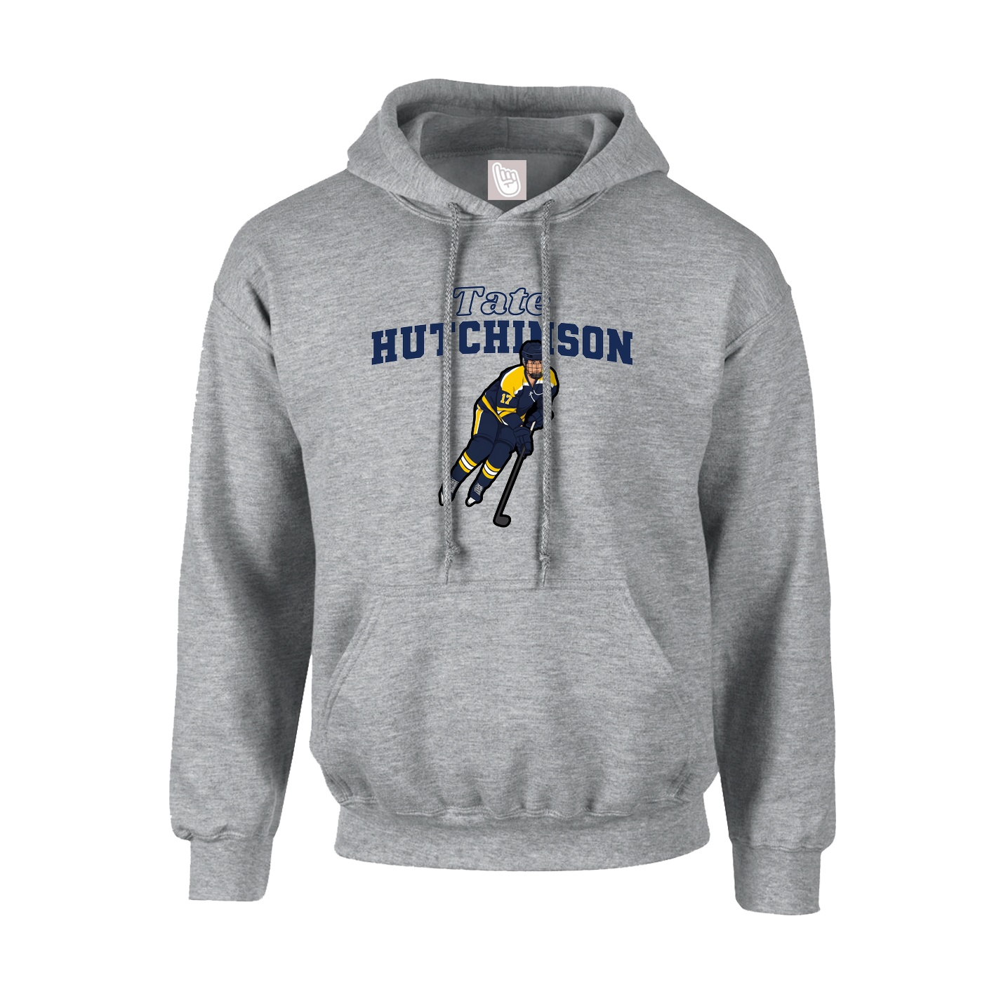 Youth Hoodie — Name Arch in Grey