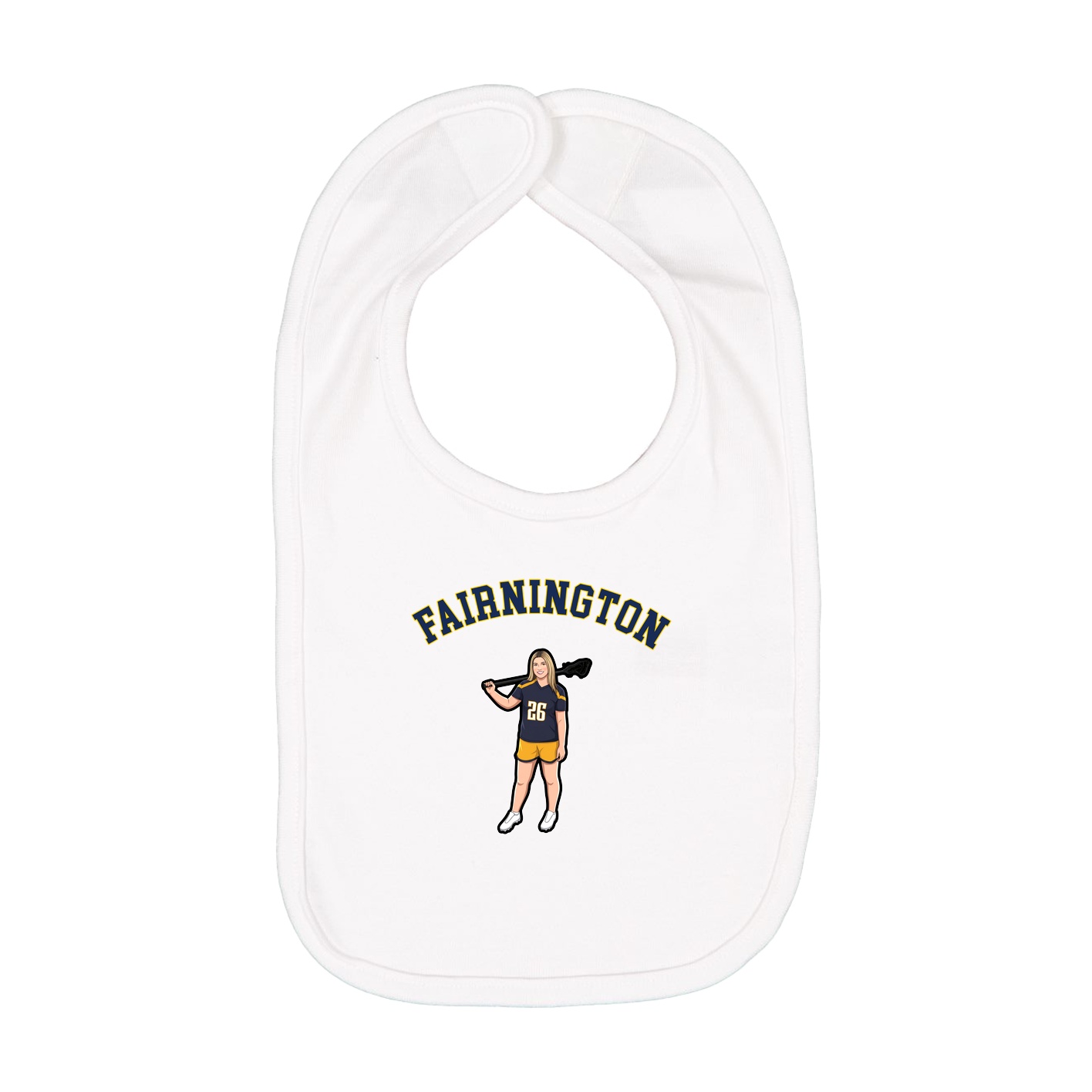 Infant Bib — Shirsey Arch in White