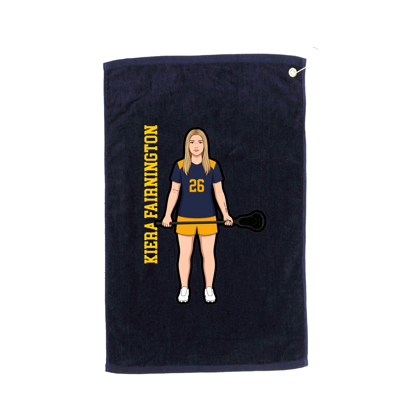 Golf Towel — Name Vertical in Navy