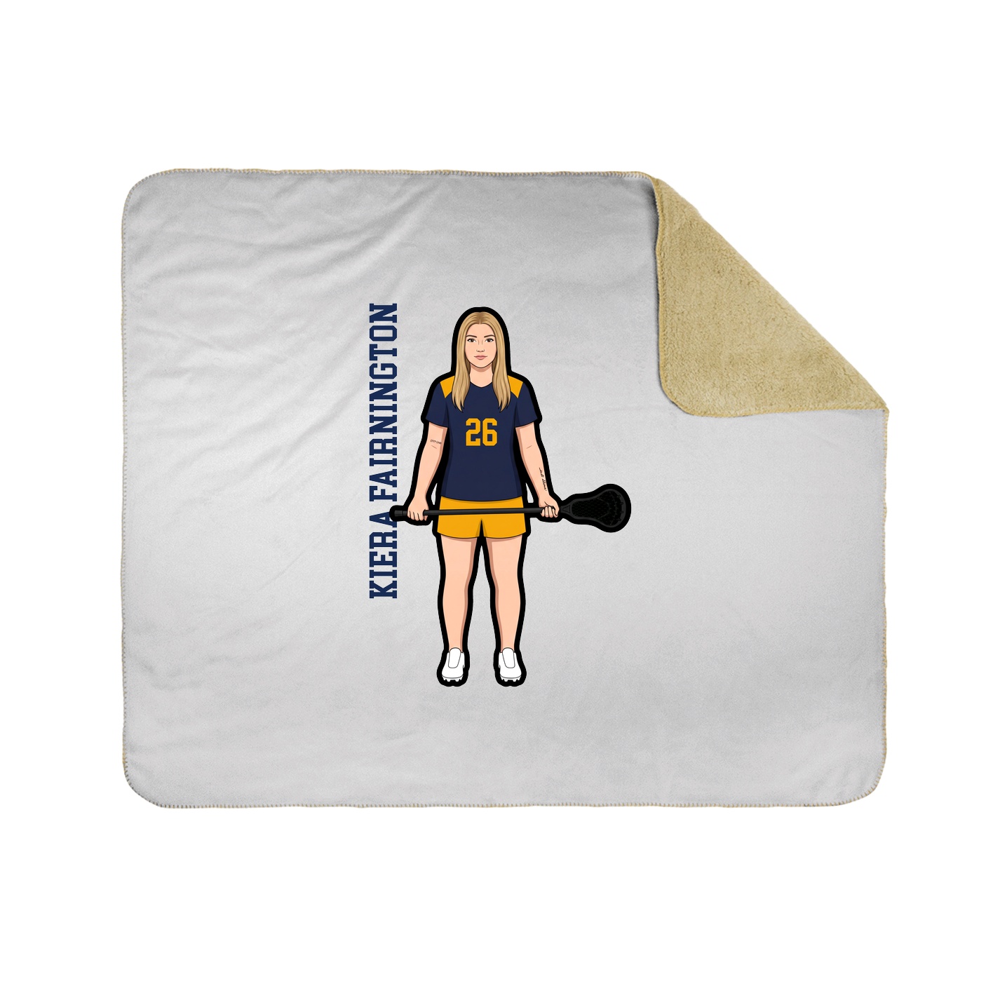 Throw Blanket — Name Vertical in White