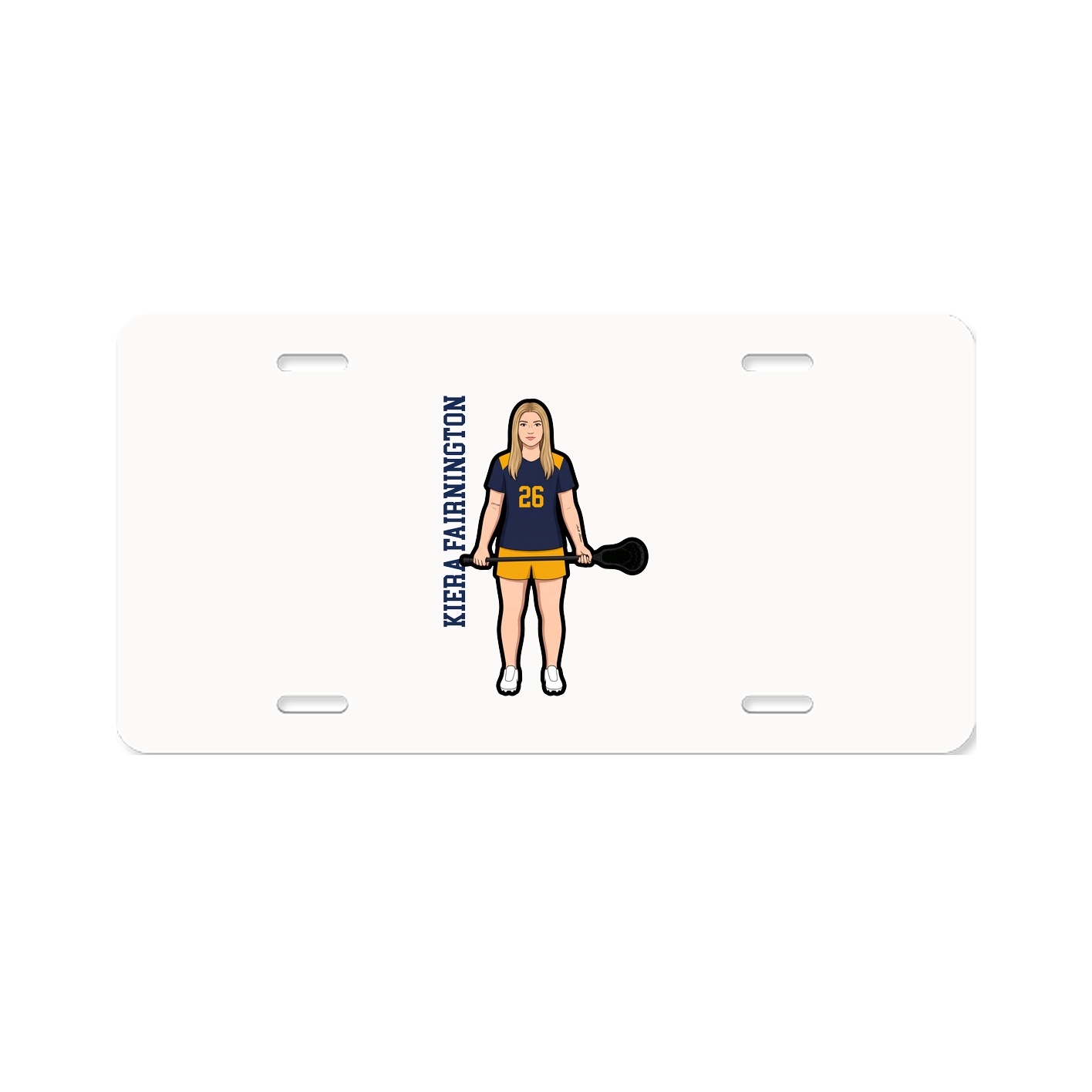 License Plate — Name Vertical in Classic