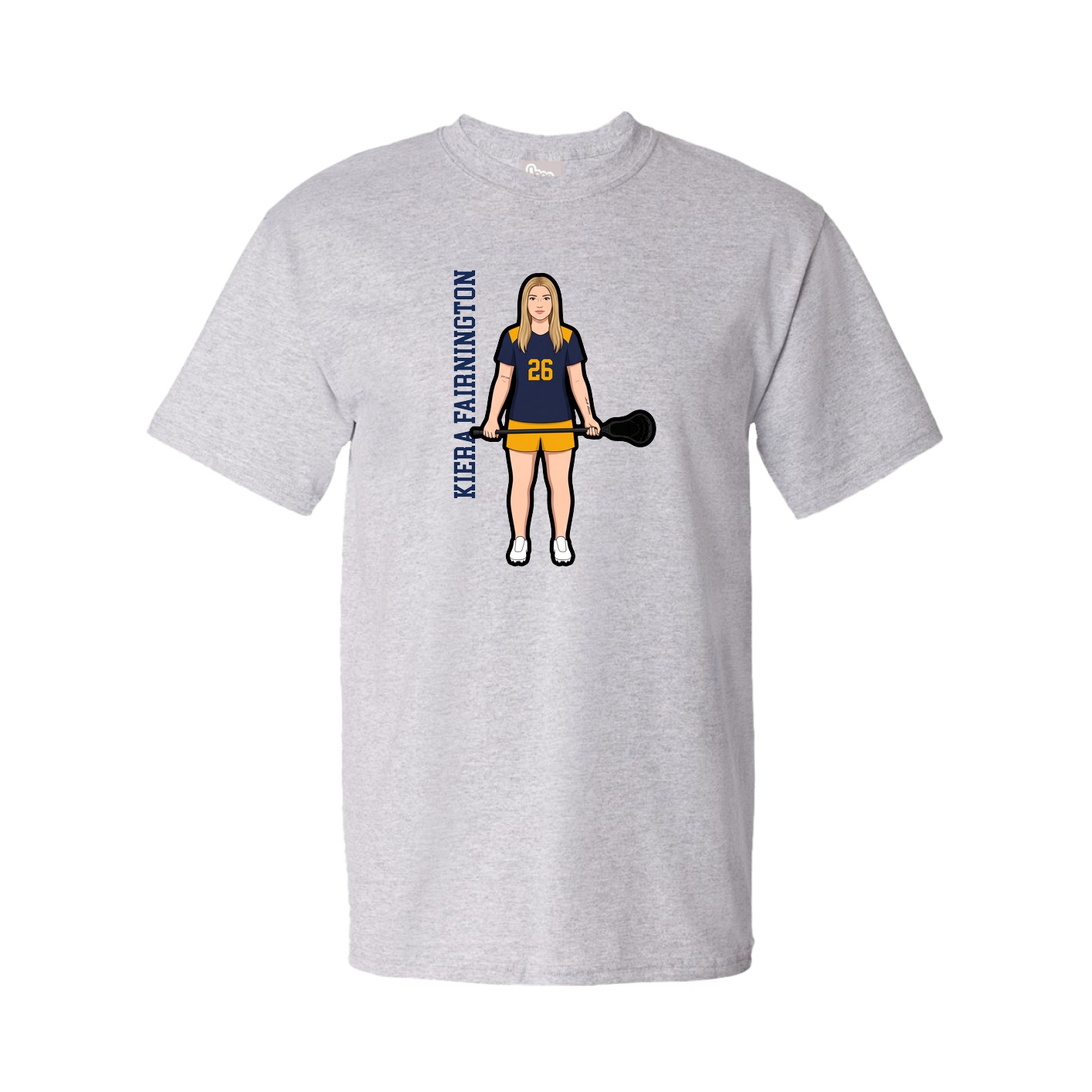 Tee — Name Vertical in Grey