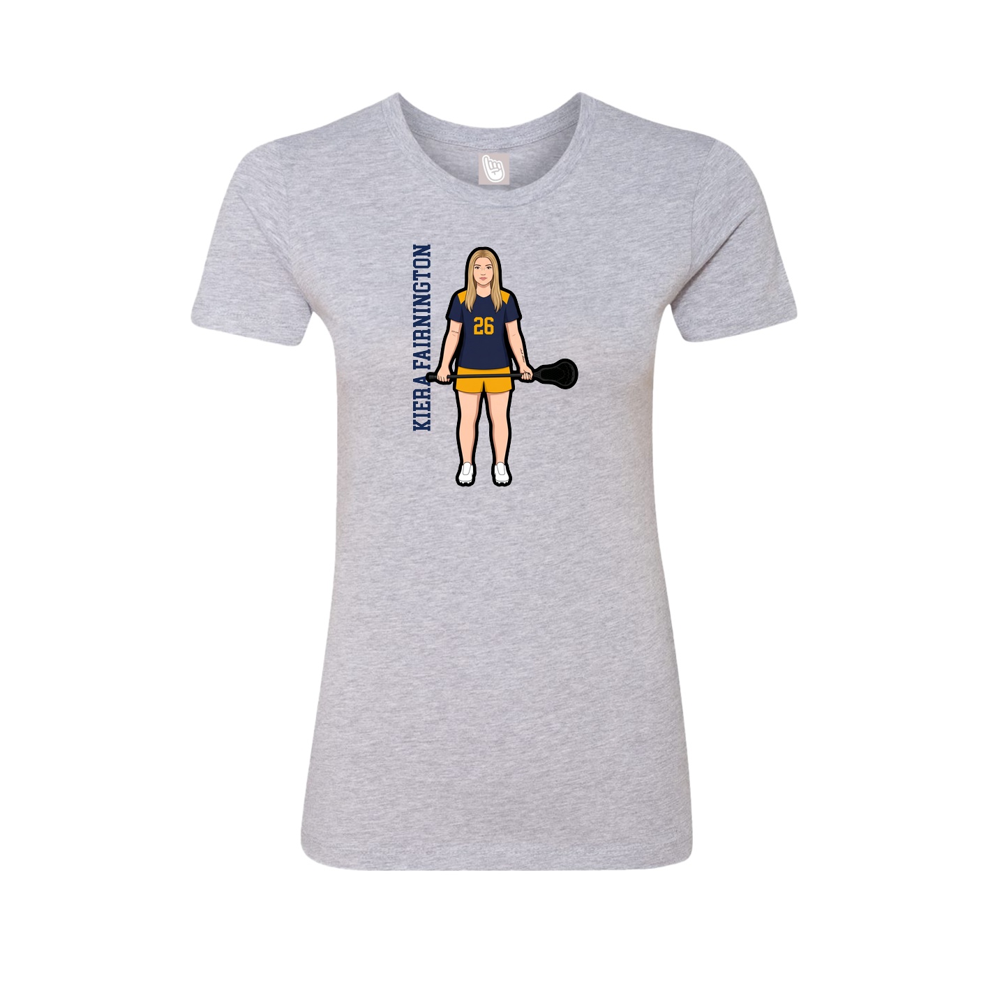 Womens Tee — Name Vertical in Grey