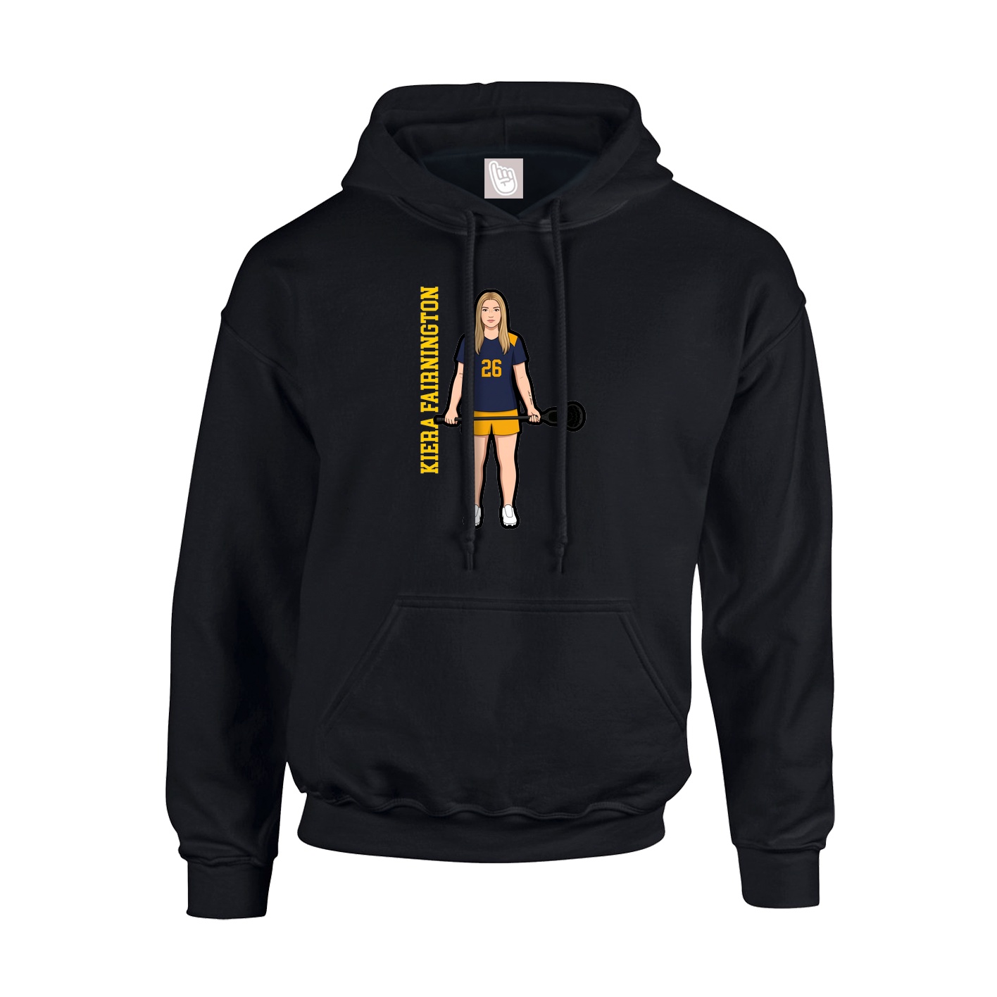 Youth Hoodie — Name Vertical in Black