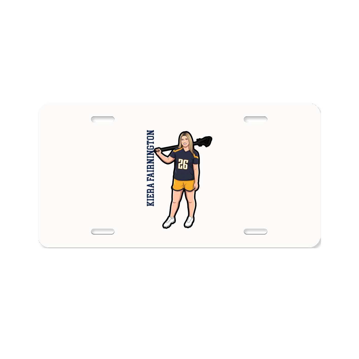 License Plate — Name Vertical in Classic