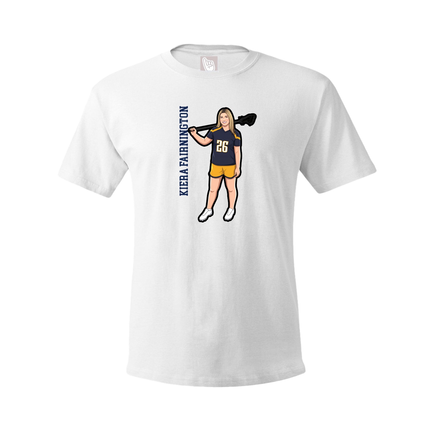 Tee — Name Vertical in White