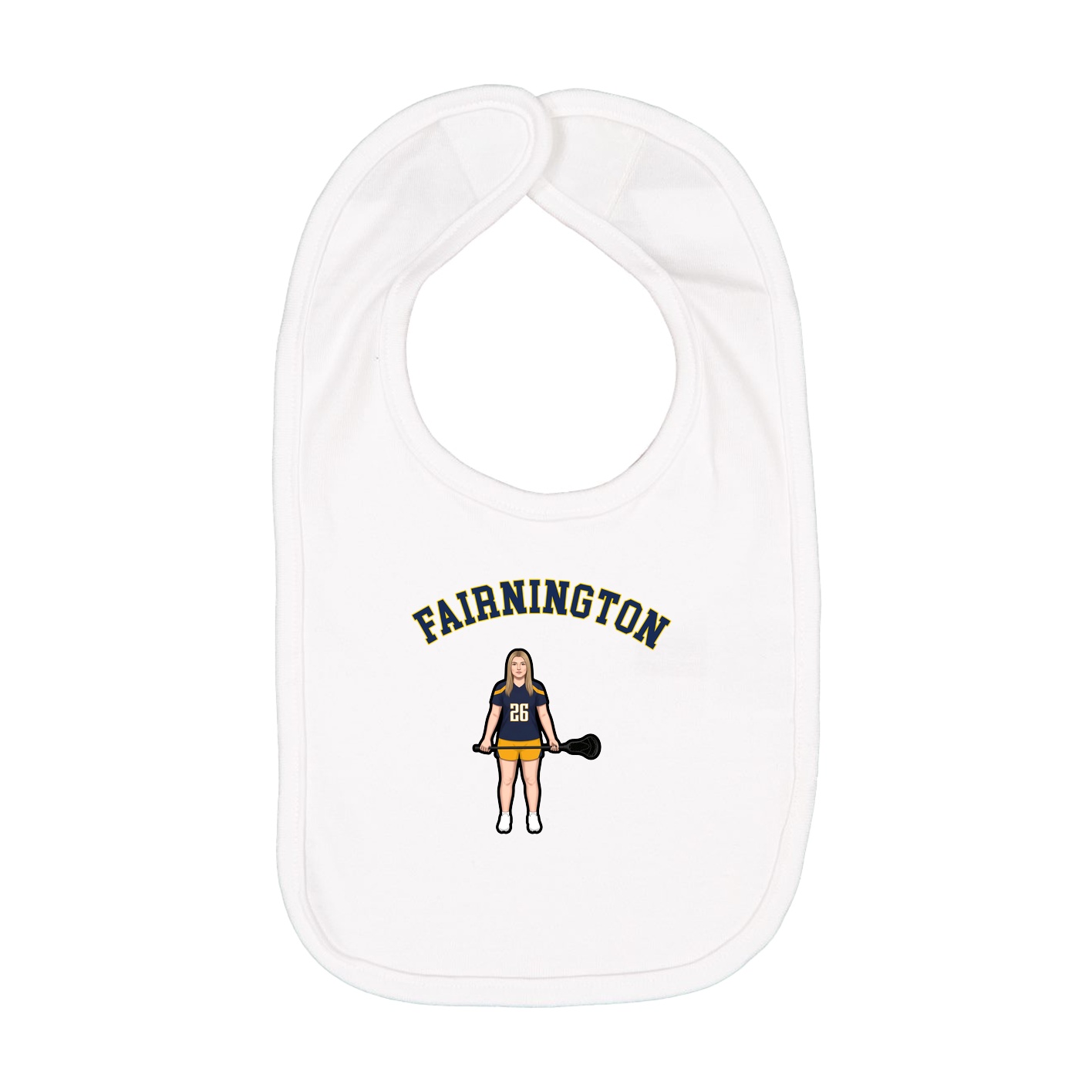 Infant Bib — Shirsey Arch in White