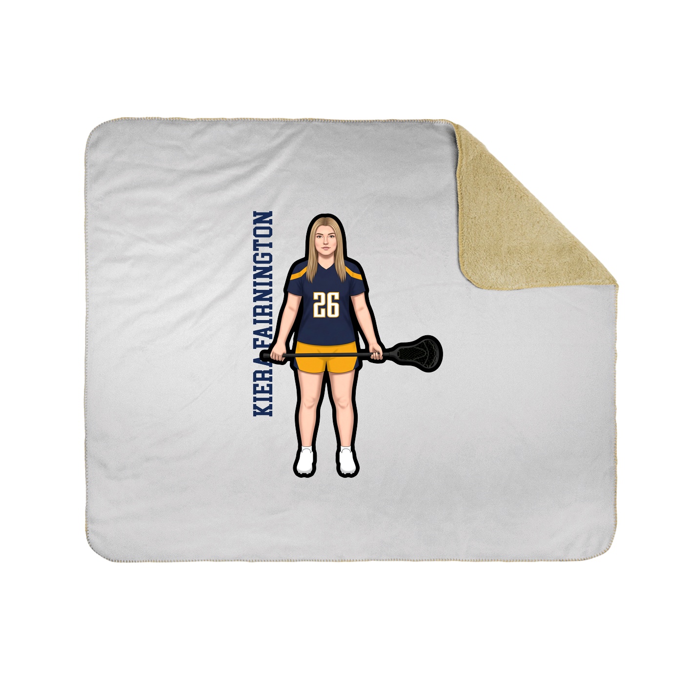 Throw Blanket — Name Vertical in White