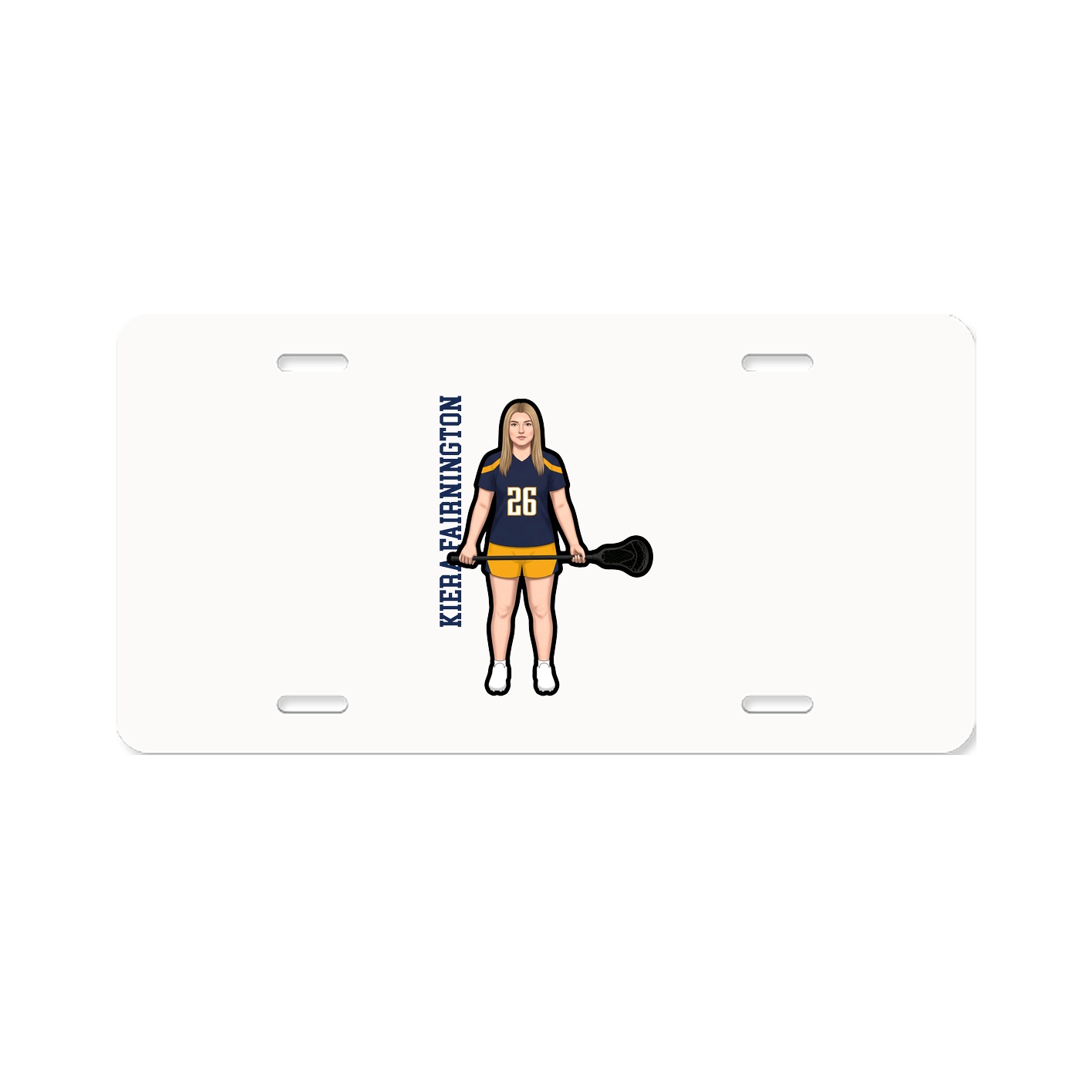 License Plate — Name Vertical in Classic