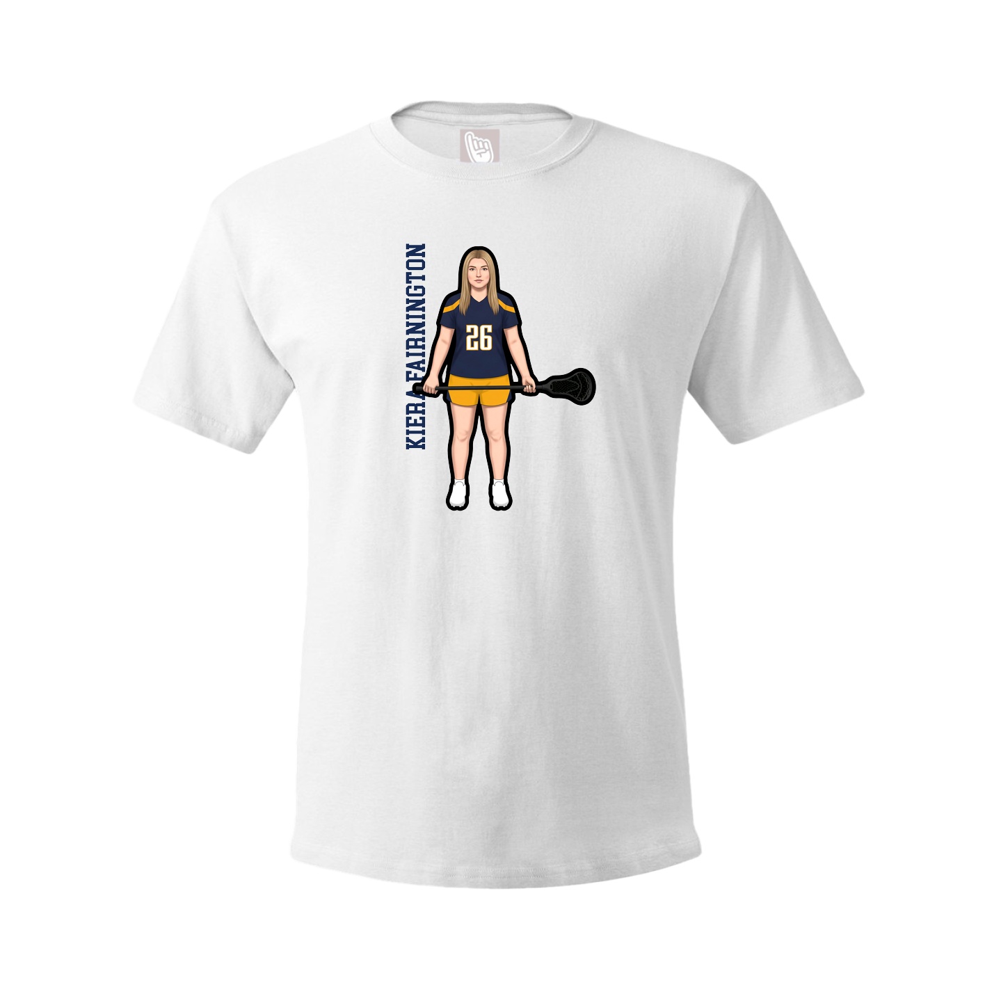 Youth Tee — Name Vertical in White