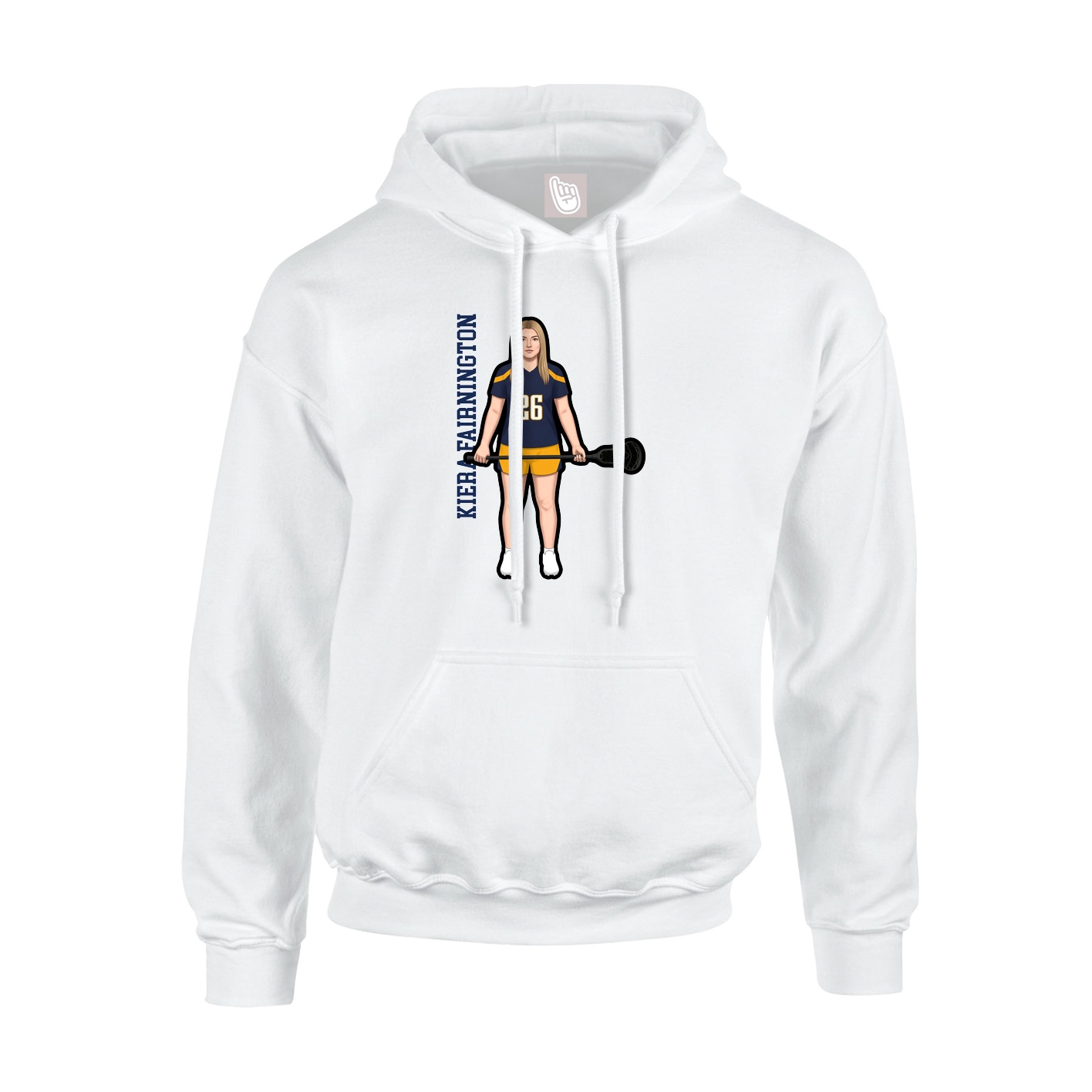 Hoodie — Name Vertical in White