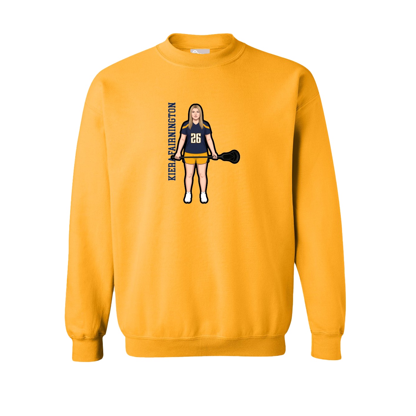 Fleece Crew — Name Vertical in Gold