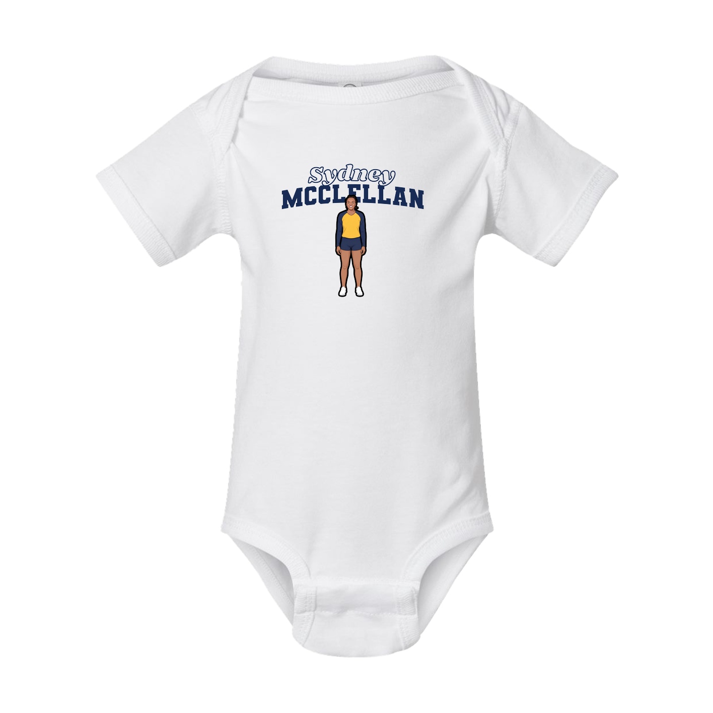 Baby Onesie — Name Arch in White