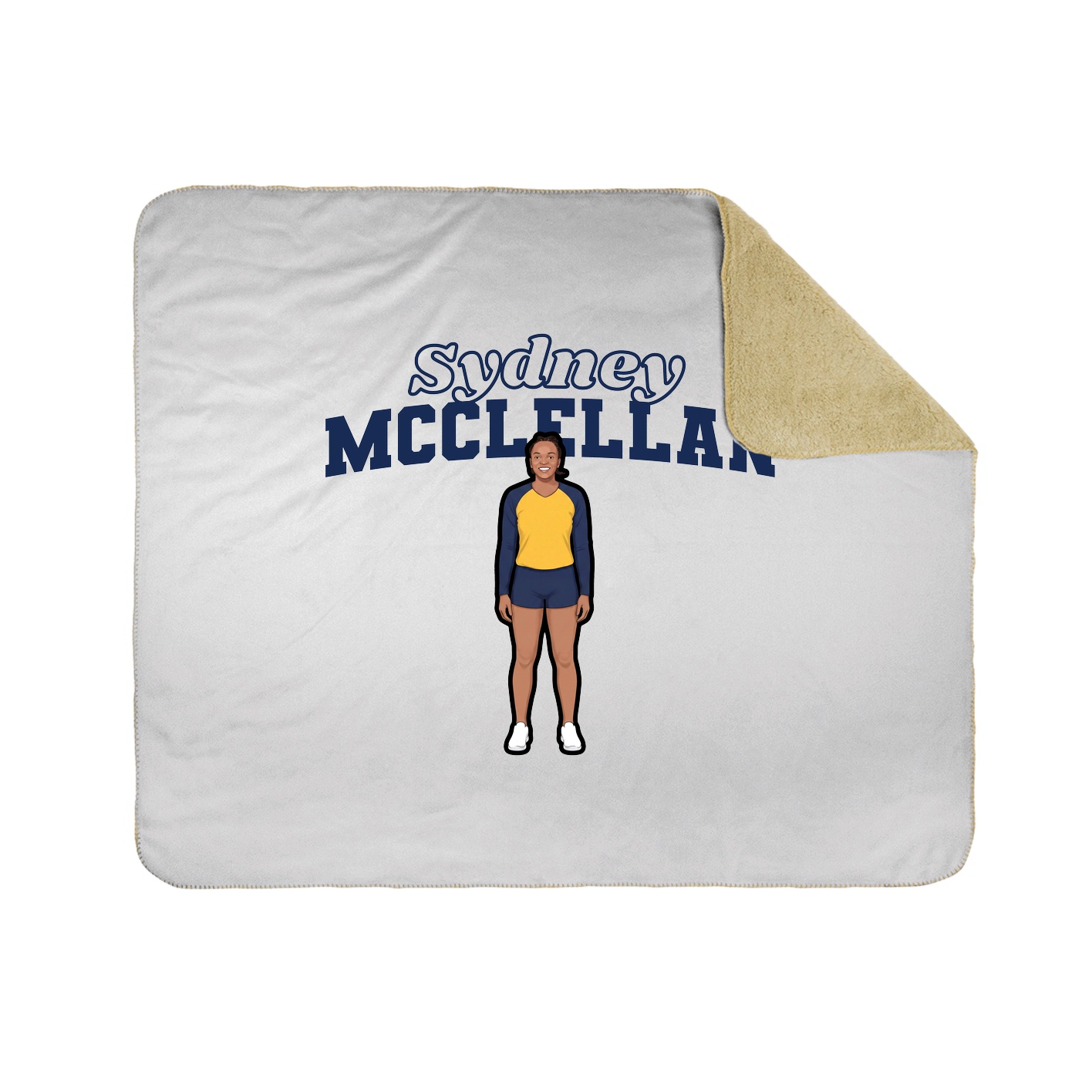 Throw Blanket — Name Arch in White