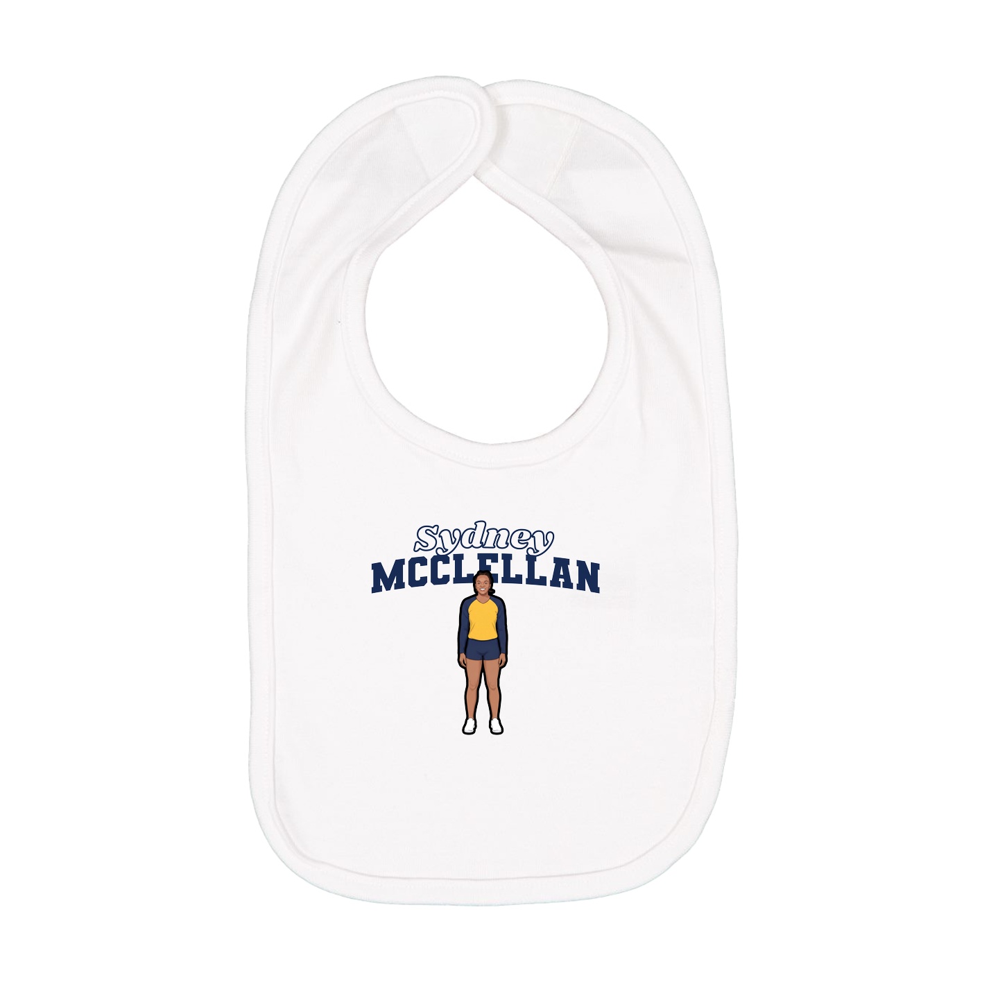Infant Bib — Name Arch in White