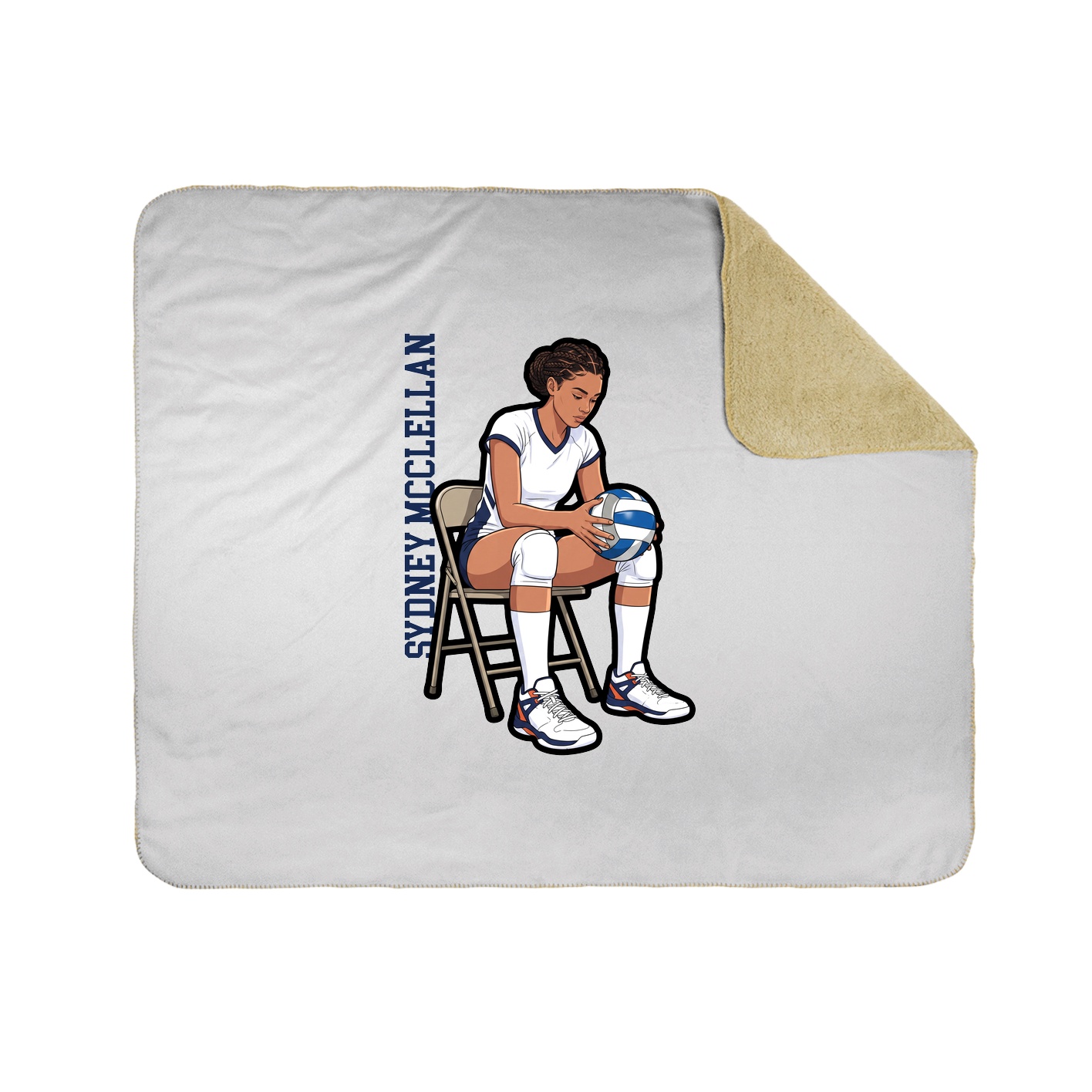 Throw Blanket — Name Vertical in White