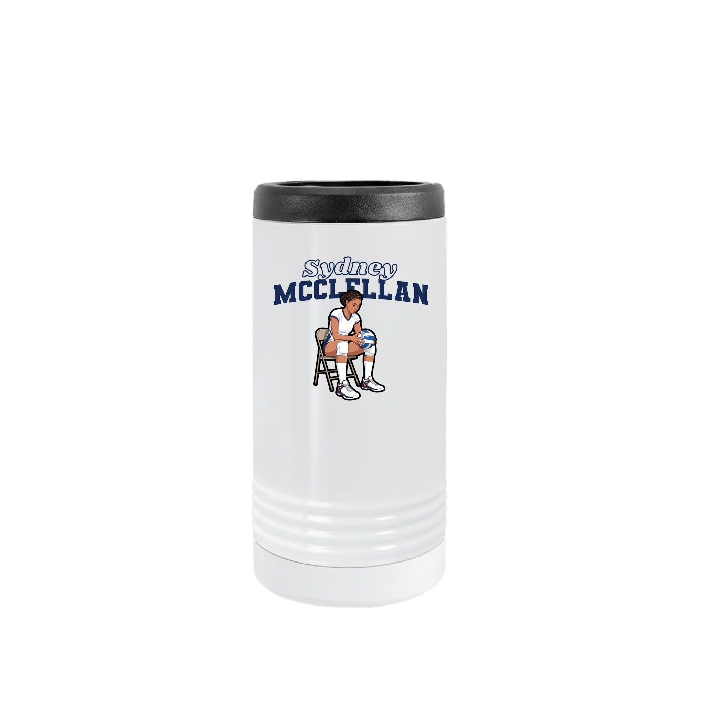 Slim Beverage Holder — Name Arch in White