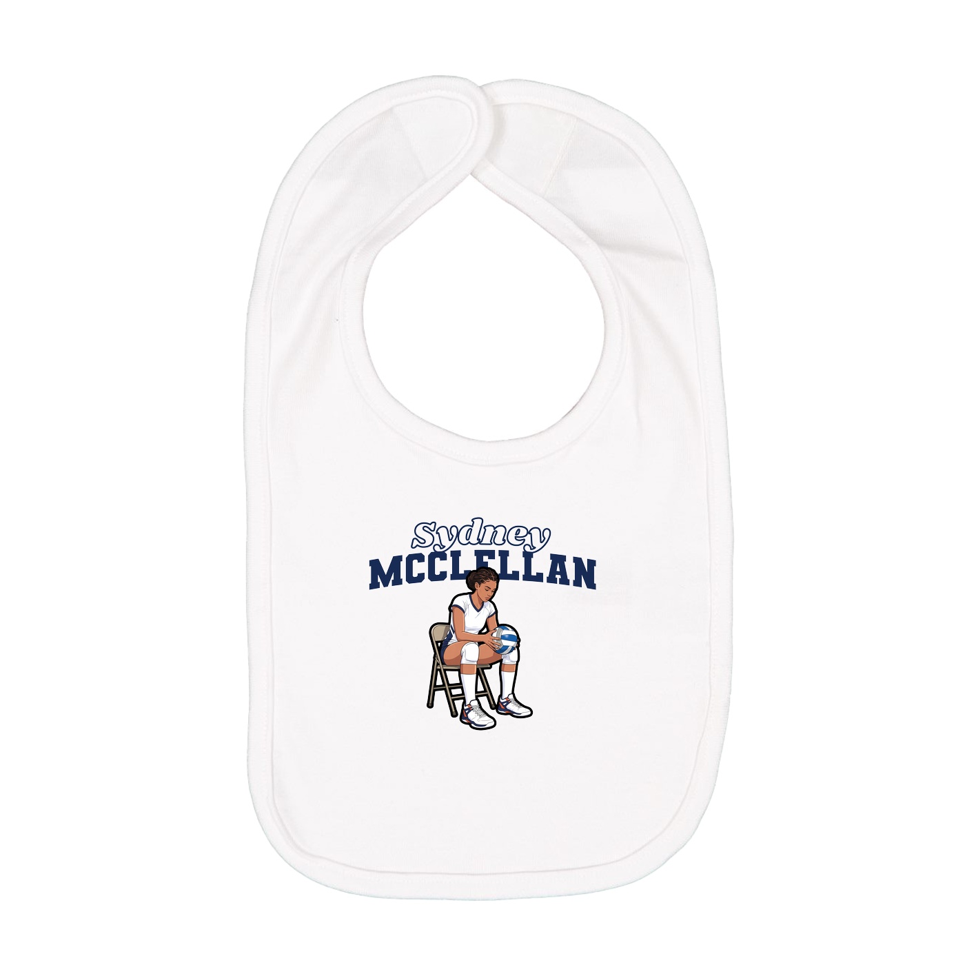 Infant Bib — Name Arch in White