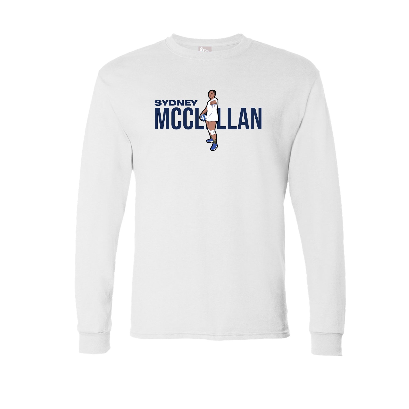 Long Sleeve Tee — Player Name in White