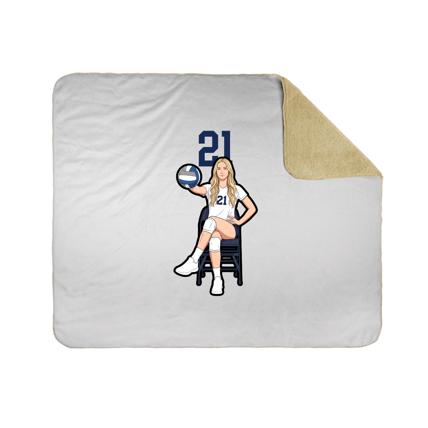 Throw Blanket — Number Top in White