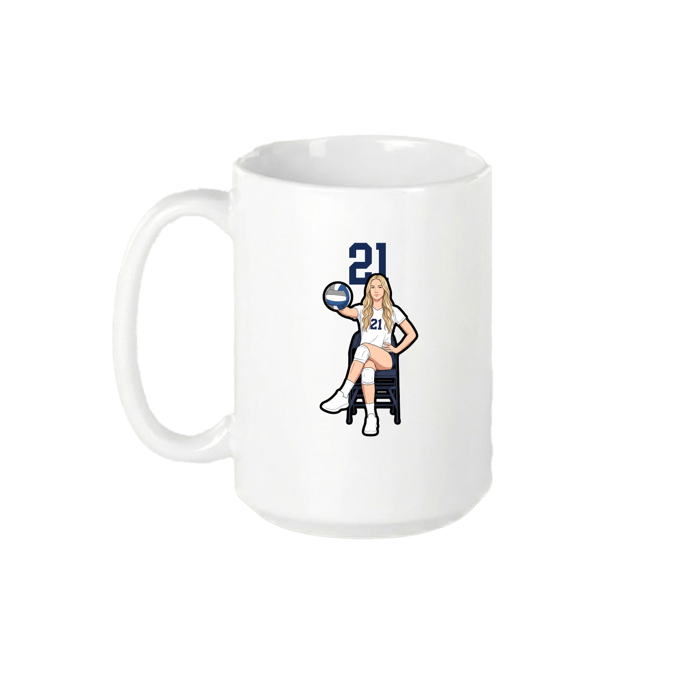 15oz Coffee Mug — Number Top in White