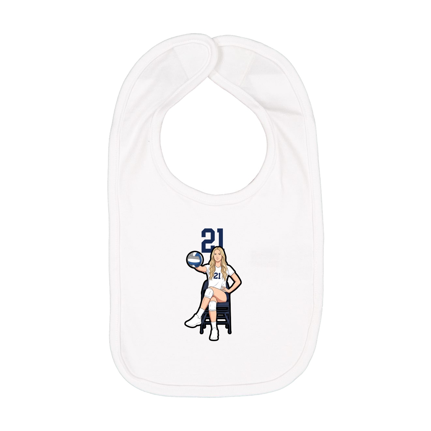 Infant Bib — Number Top in White