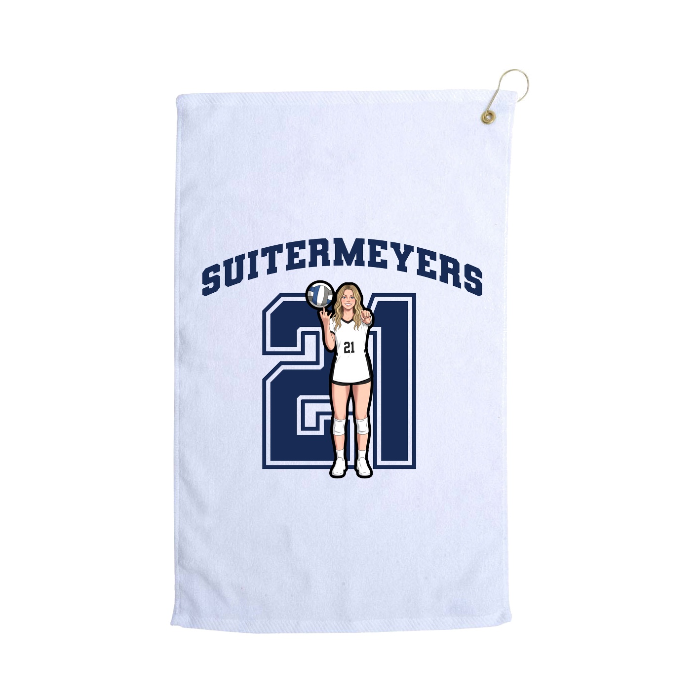 Golf Towel — Number in White