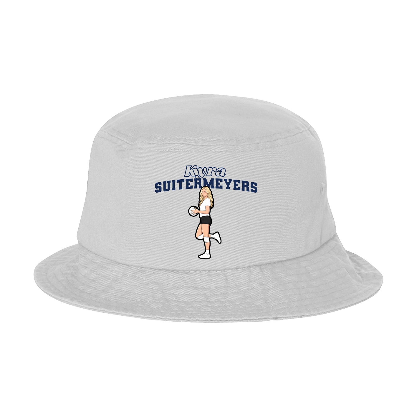 Bucket Cap — Name Arch in White