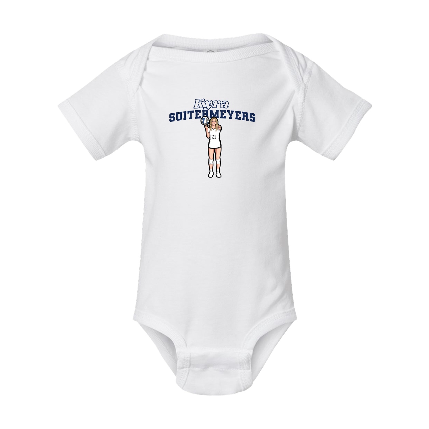 Baby Onesie — Name Arch in White