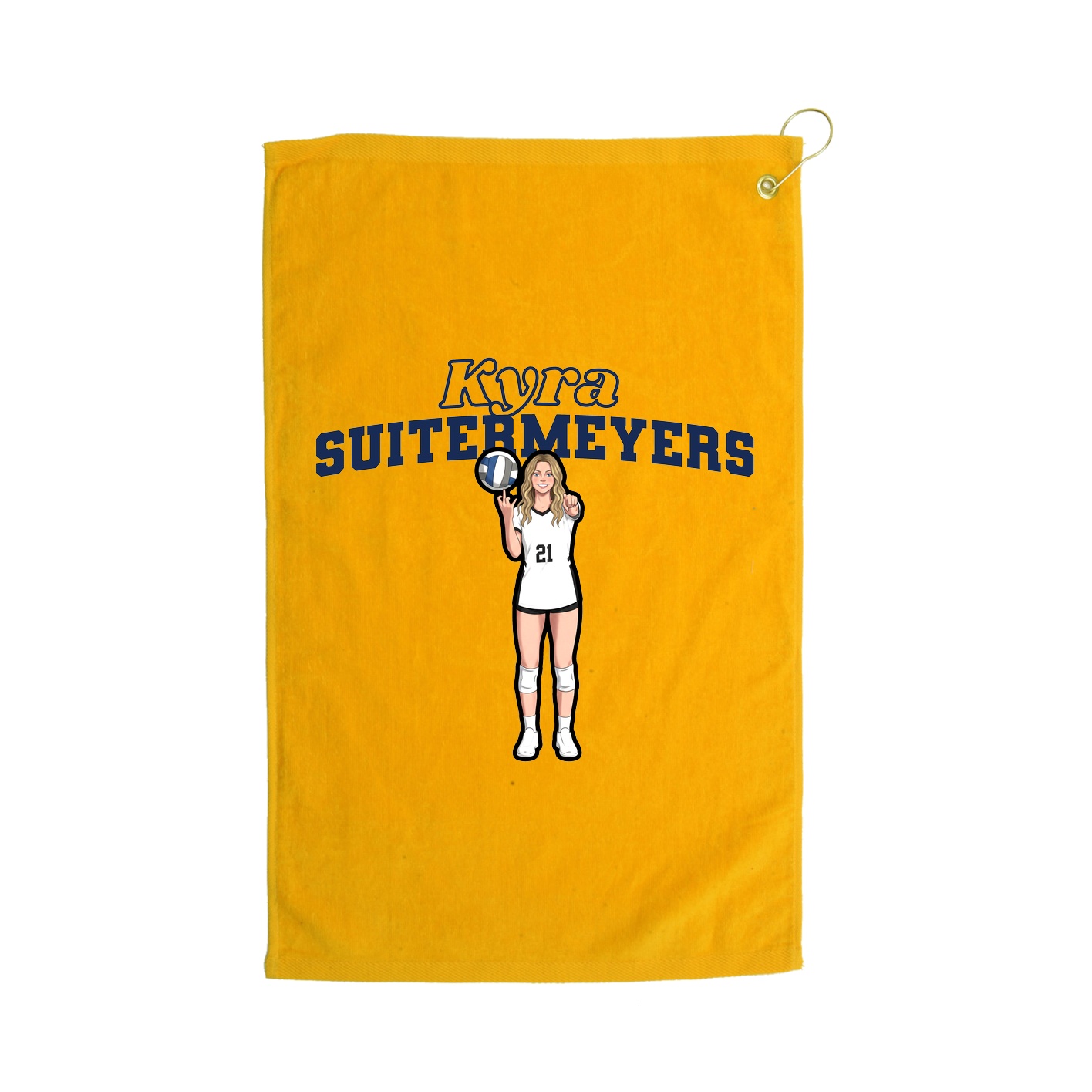 Golf Towel — Name Arch in Gold