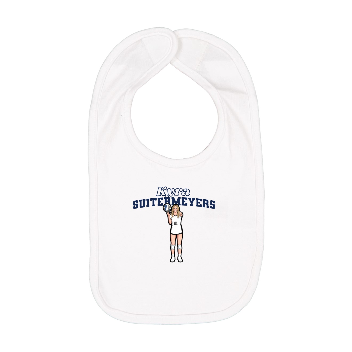 Infant Bib — Name Arch in White