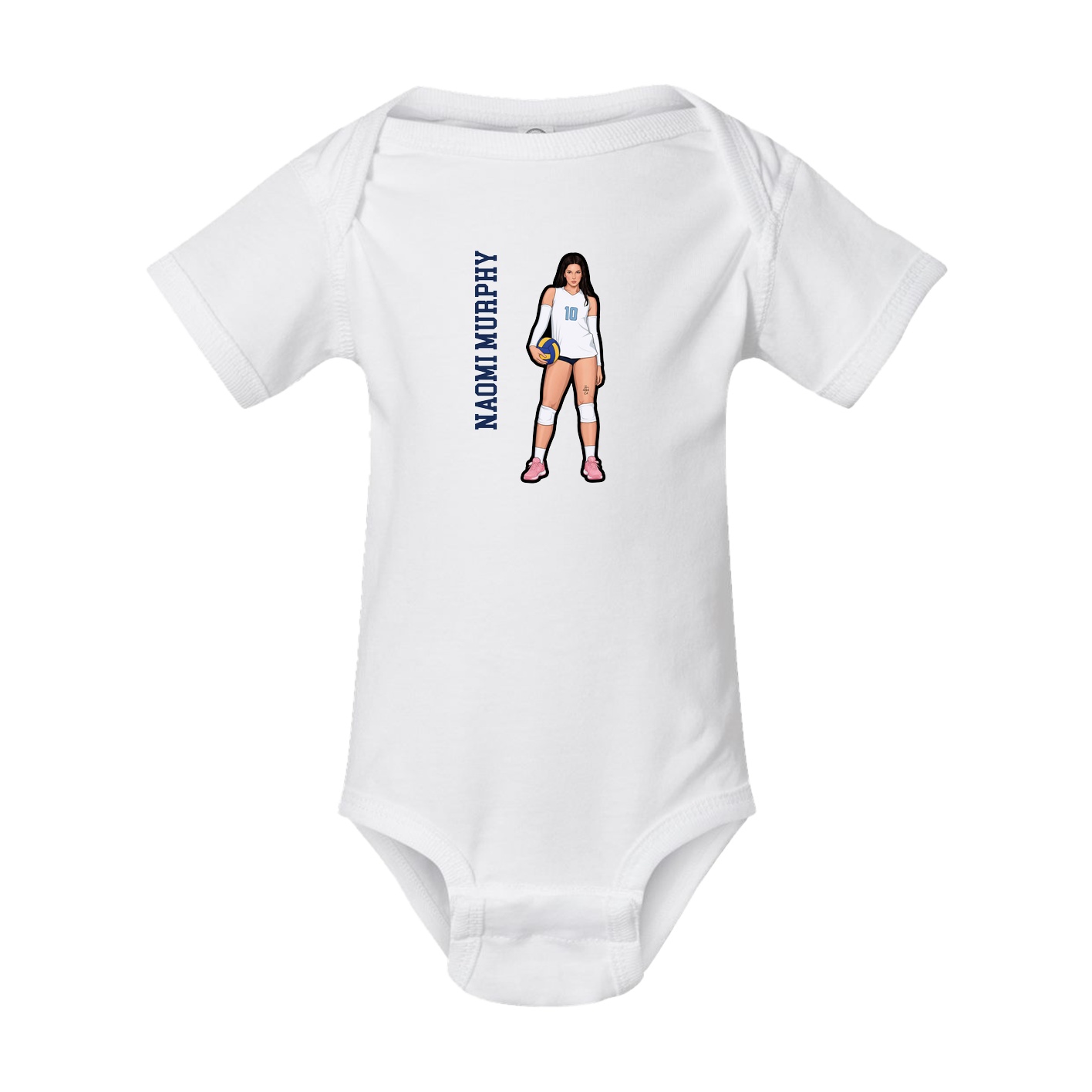 Baby Onesie — Name Vertical in White