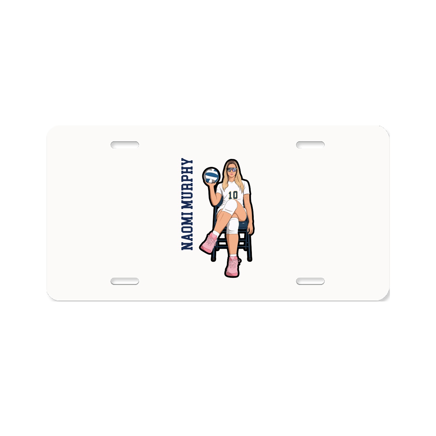 License Plate — Name Vertical in Classic