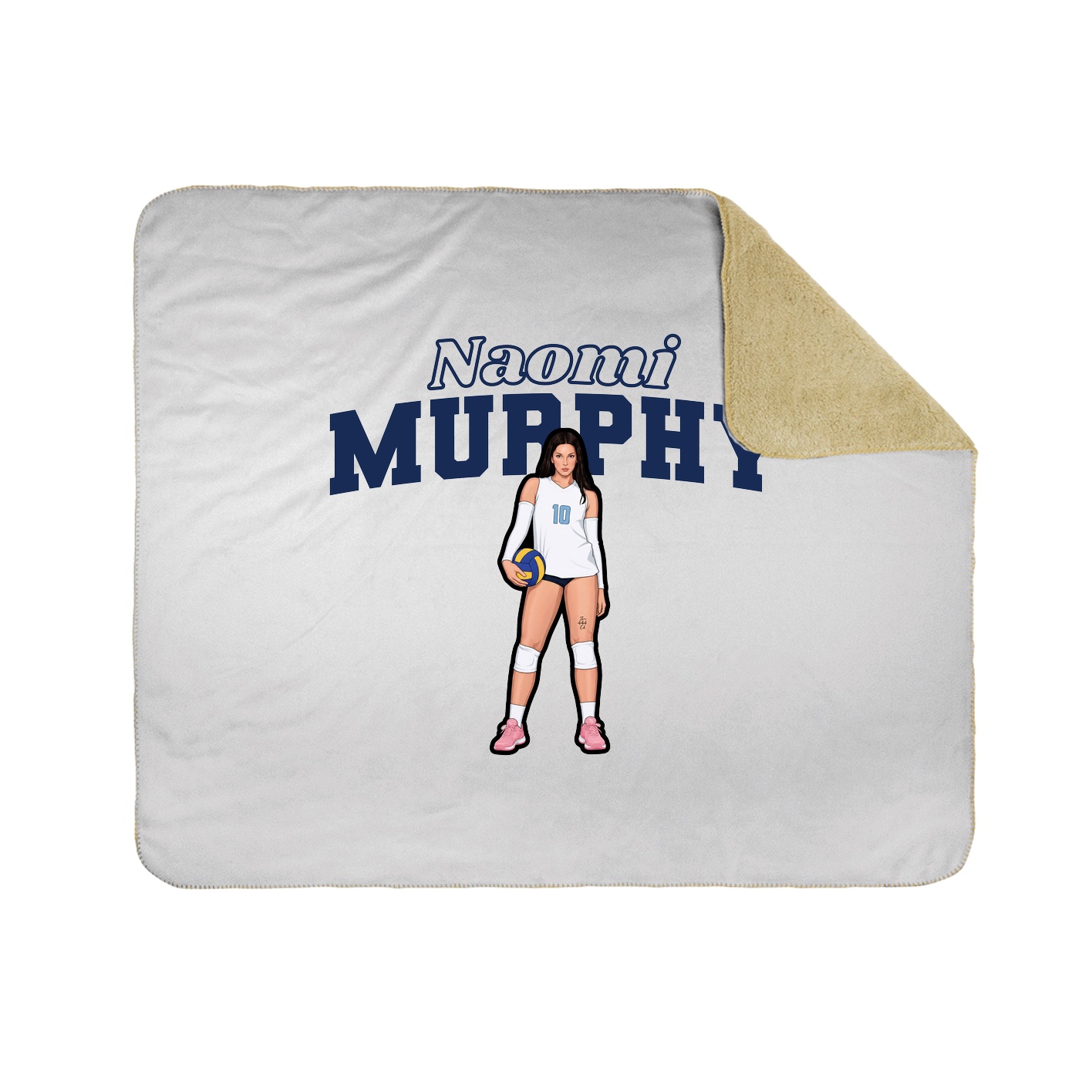 Throw Blanket — Name Arch in White