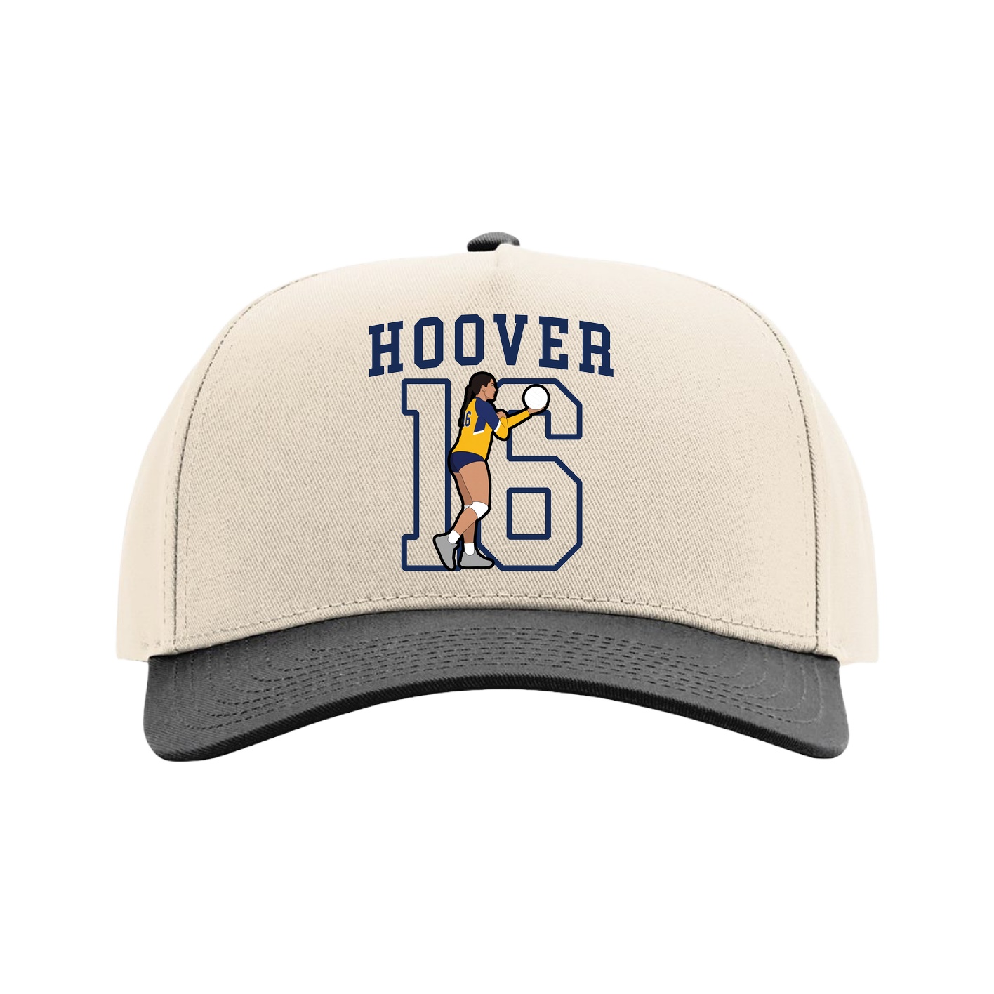 Full Fabric Five-Panel Champ Cap — Shirsey in Cream/Black