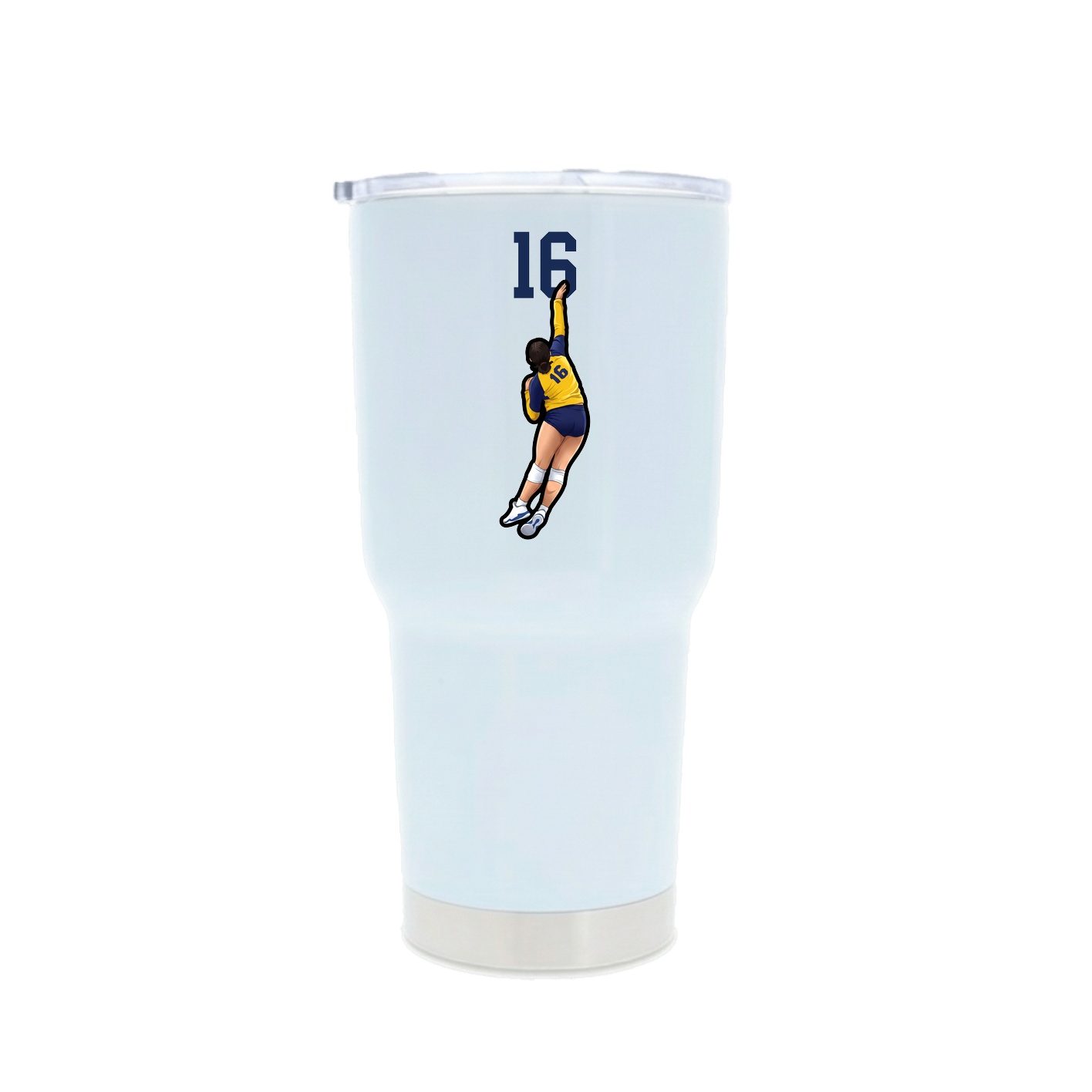 30oz Stainless Steel Tumbler — Number Top in White