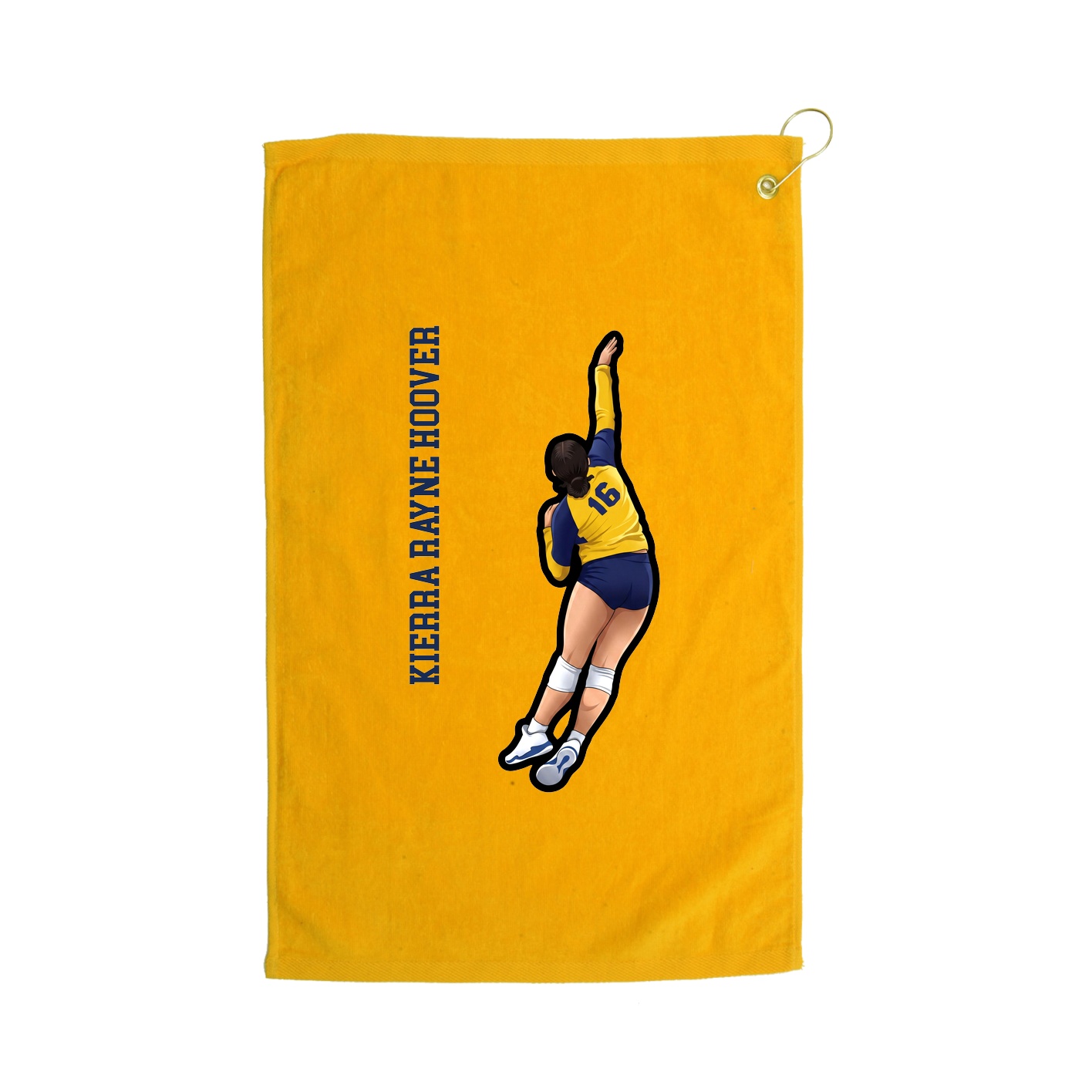 Golf Towel — Name Vertical in Gold